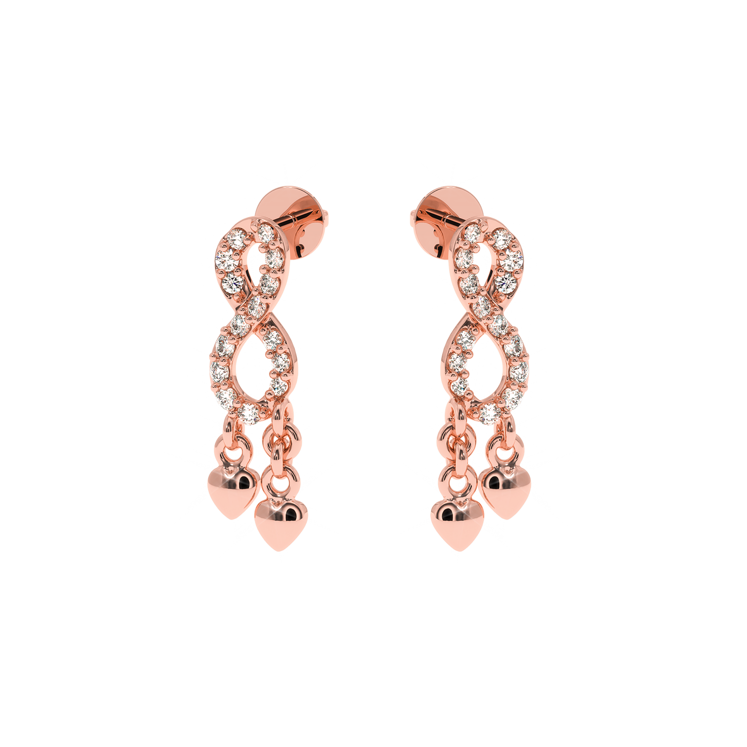 Buy Infinity Dangle Heart Diamond Earrings | Solitairekart