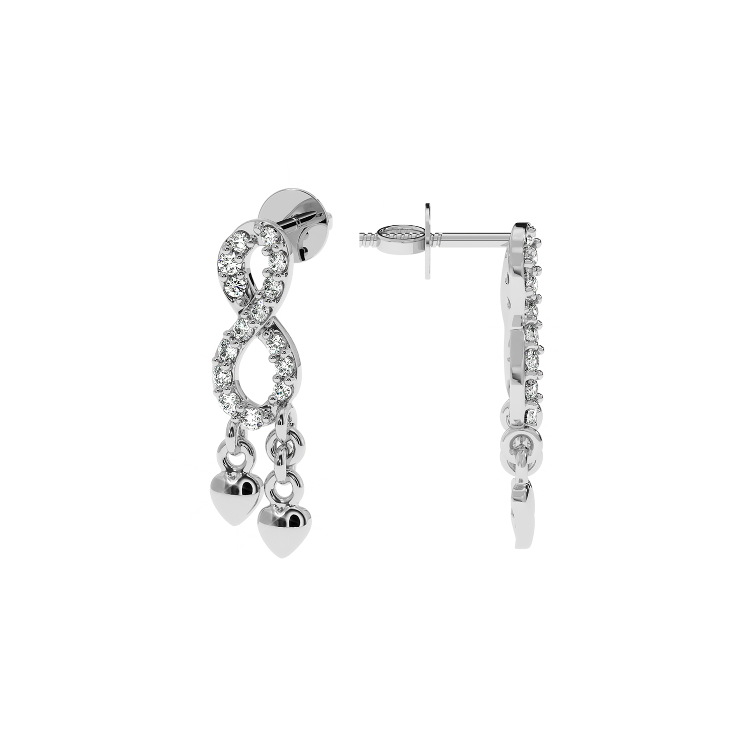 Buy Infinity Dangle Heart Diamond Earrings | Solitairekart