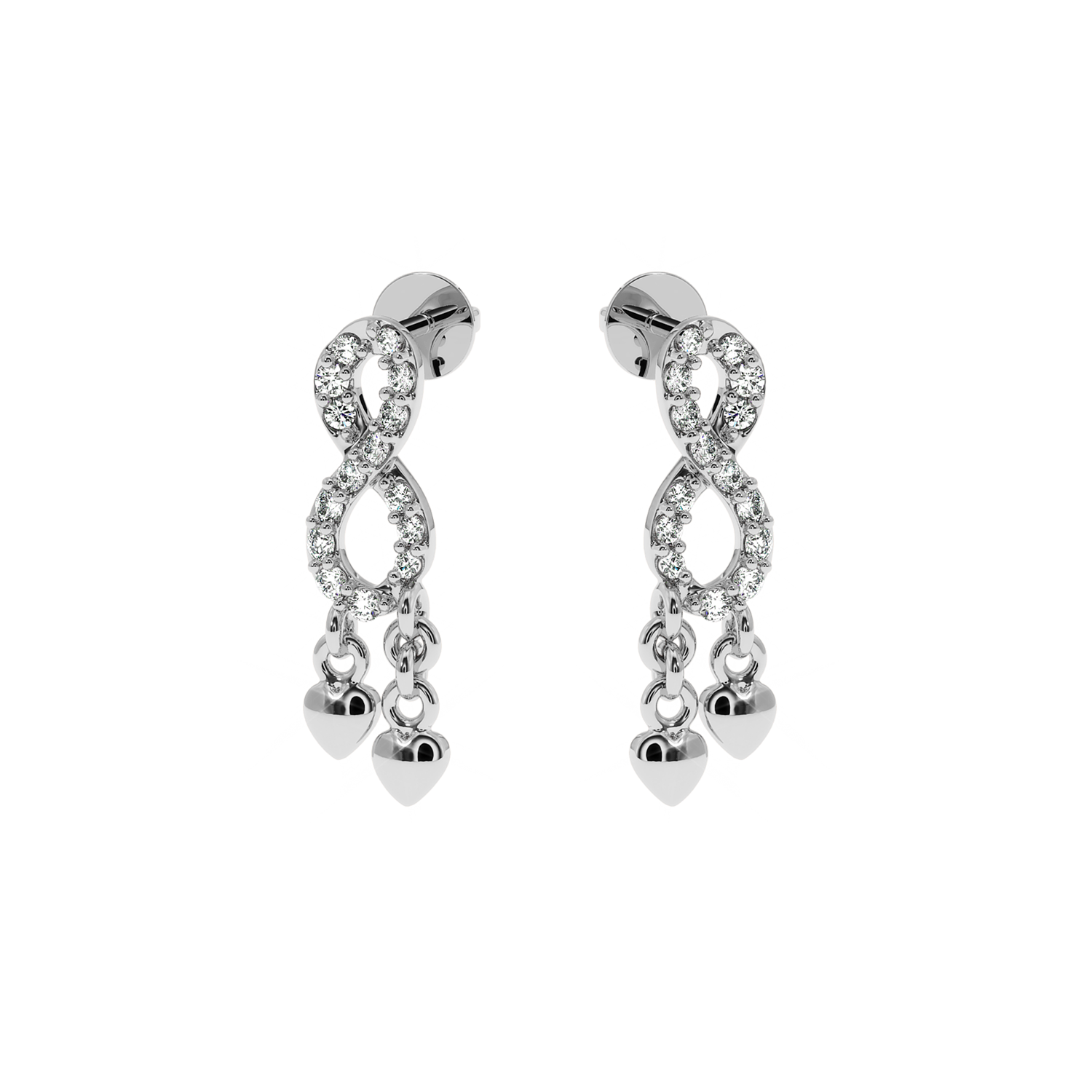 Buy Infinity Dangle Heart Diamond Earrings | Solitairekart