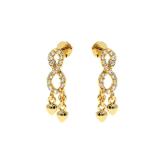 Infinity Dangle Heart Diamond Earrings | 0.15 CT Natural Diamonds