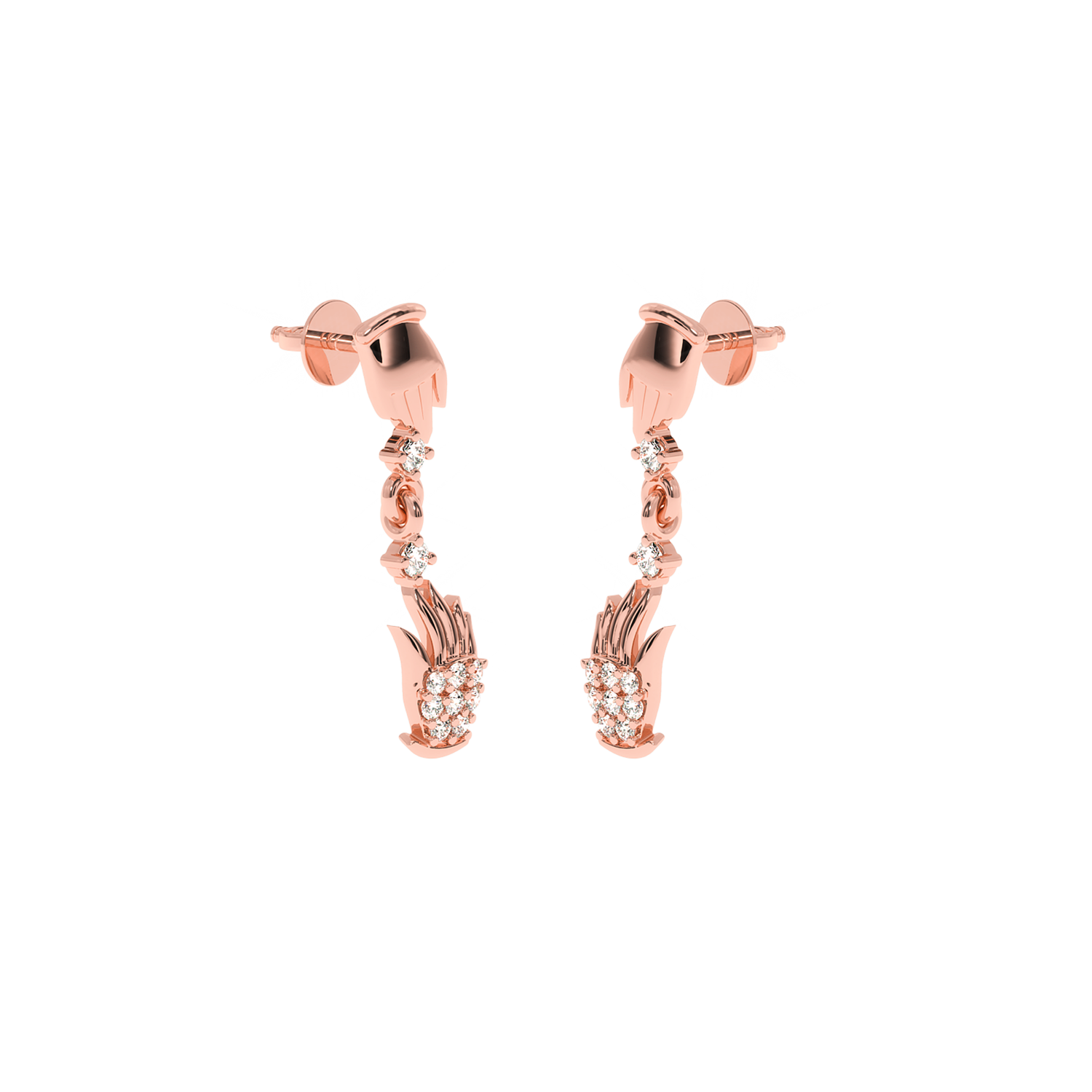 Buy Blessing Hands Diamond Earrings 0.12Ct | Solitairekart