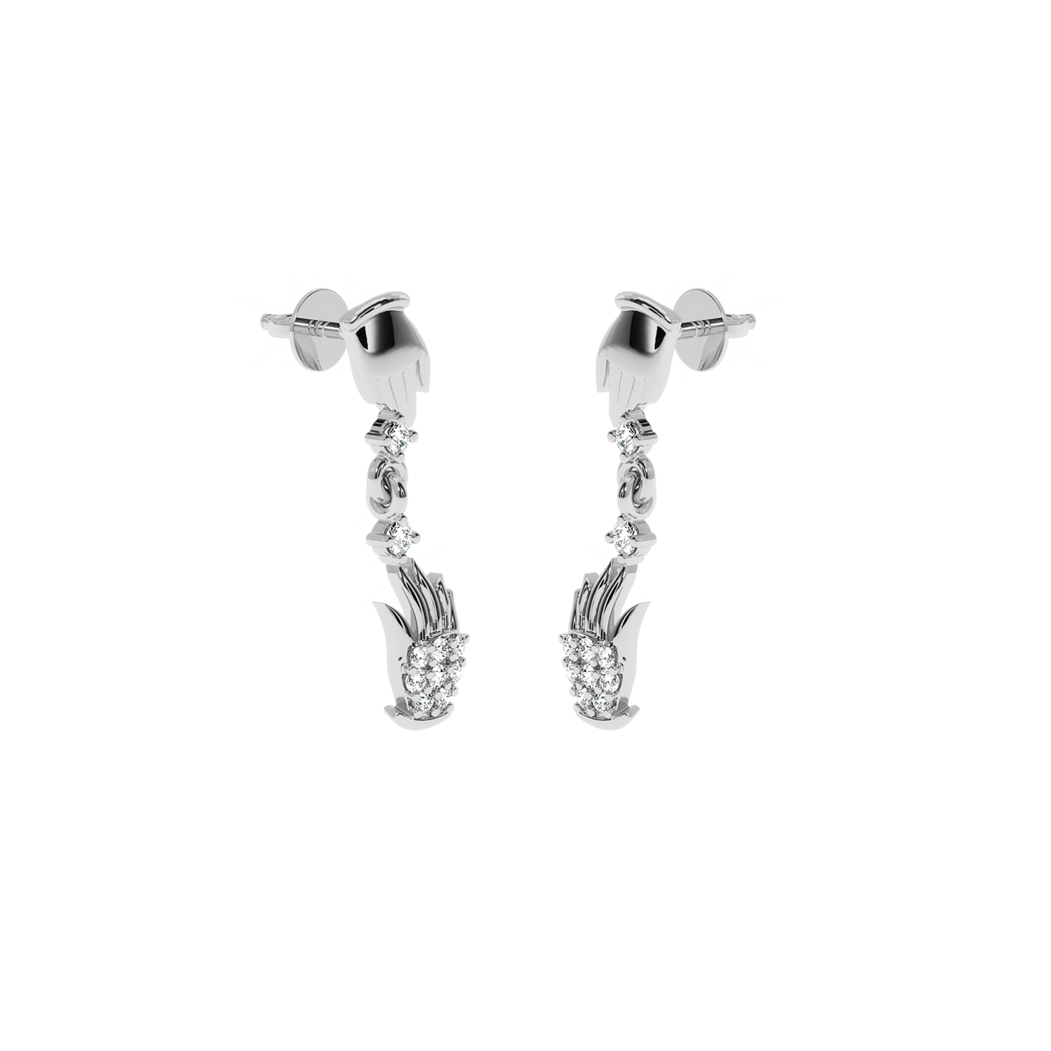 Buy Blessing Hands Diamond Earrings 0.12Ct | Solitairekart