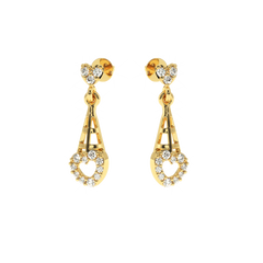 SOLITAIREKART - Elegant Twisted Heart Drop Earrings - 0.19 Ct Lab Grown Diamond