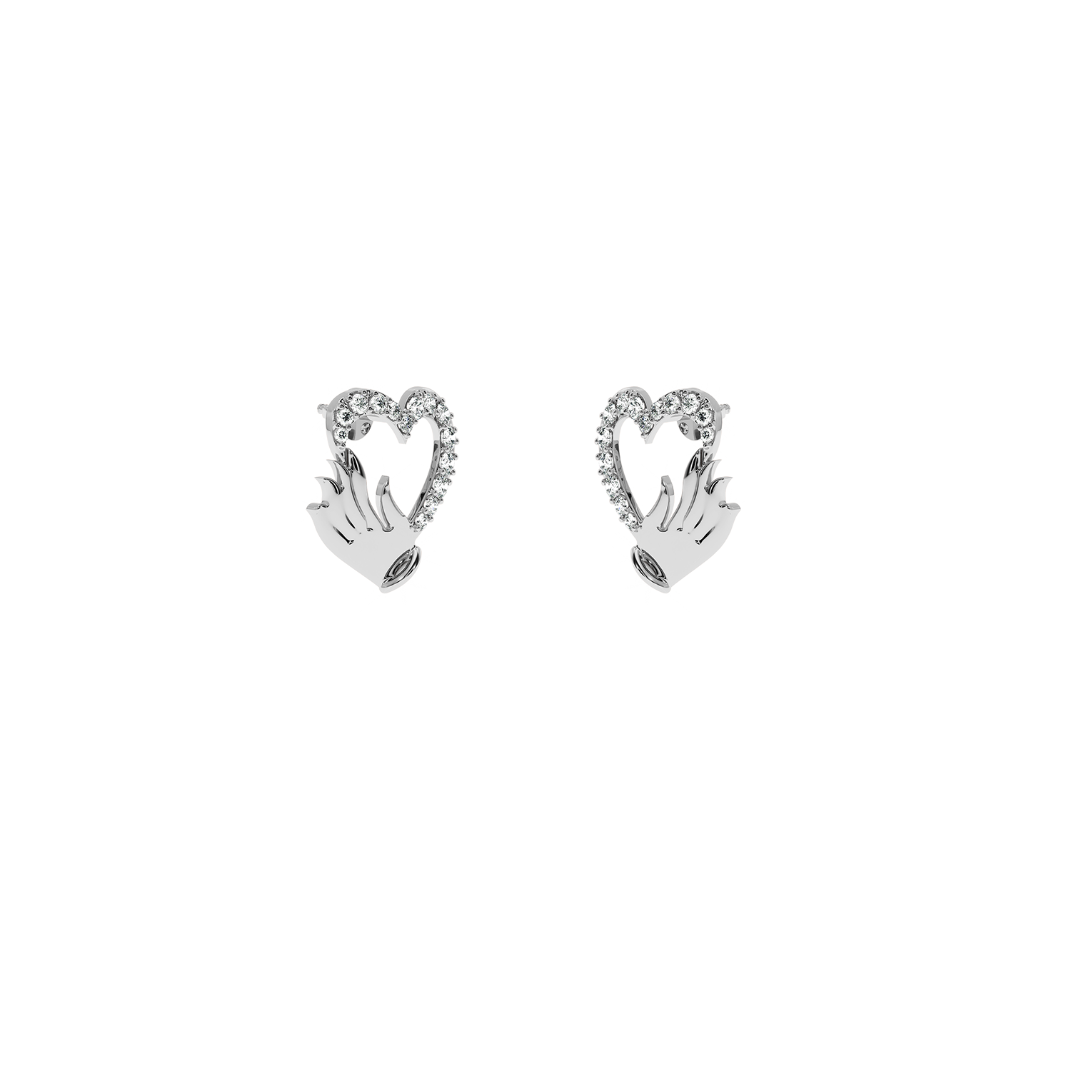 SolitaireKart – 0.28 CT Lab Diamond Embrace Heart Earrings
