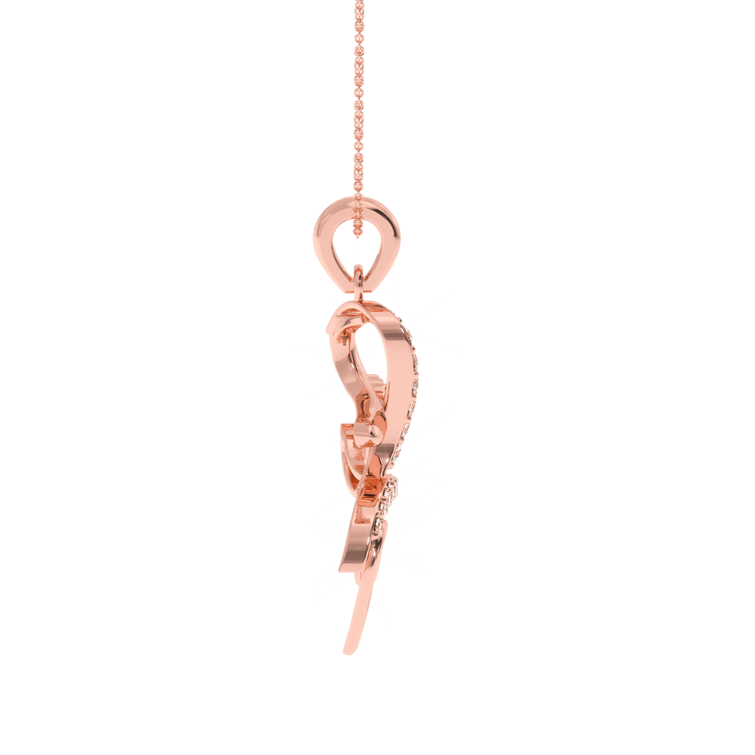 Solitairekart Golden Love Script 0.24 Carat Lab Diamond Pendant