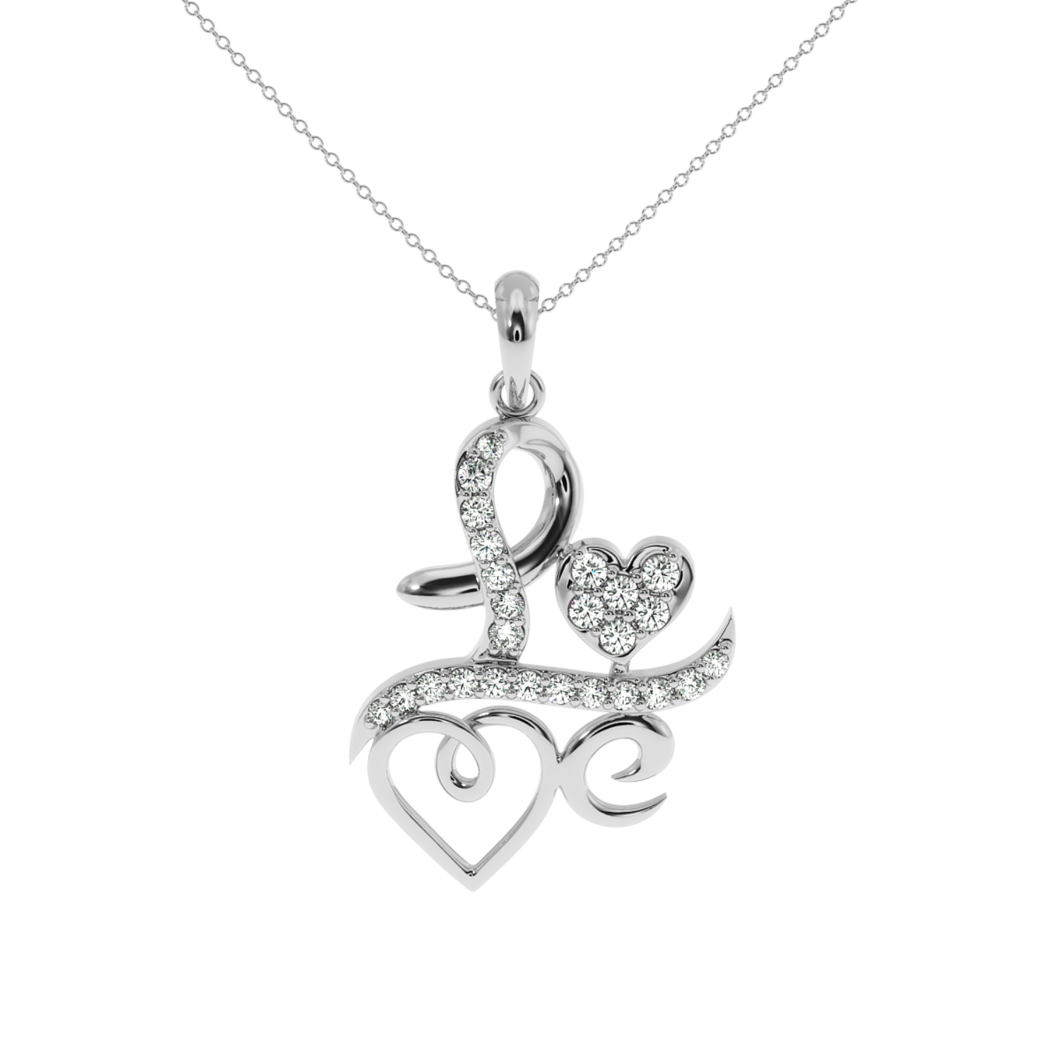 Solitairekart Golden Love Script 0.24 Carat Lab Diamond Pendant