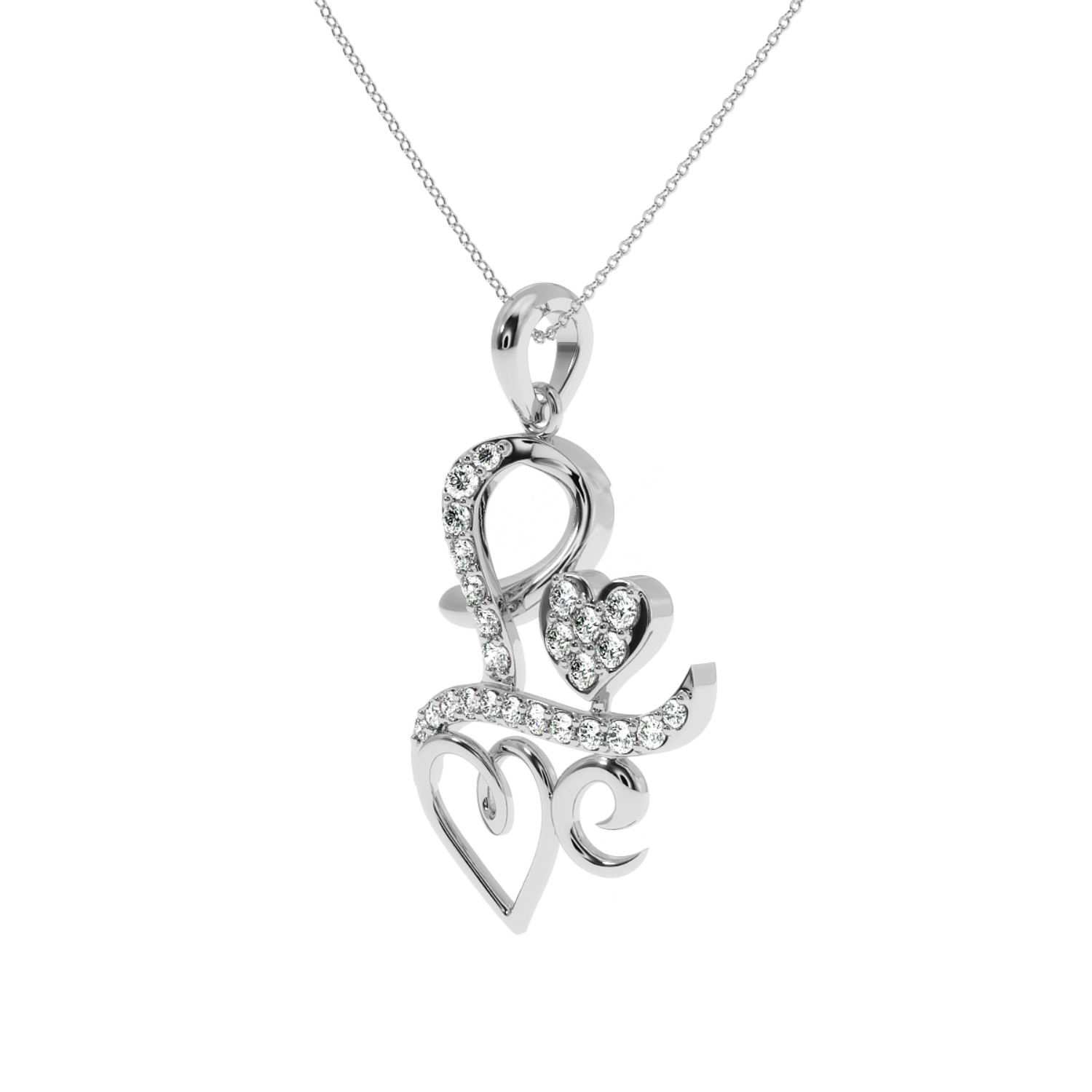 Solitairekart Golden Love Script 0.24 Carat Lab Diamond Pendant