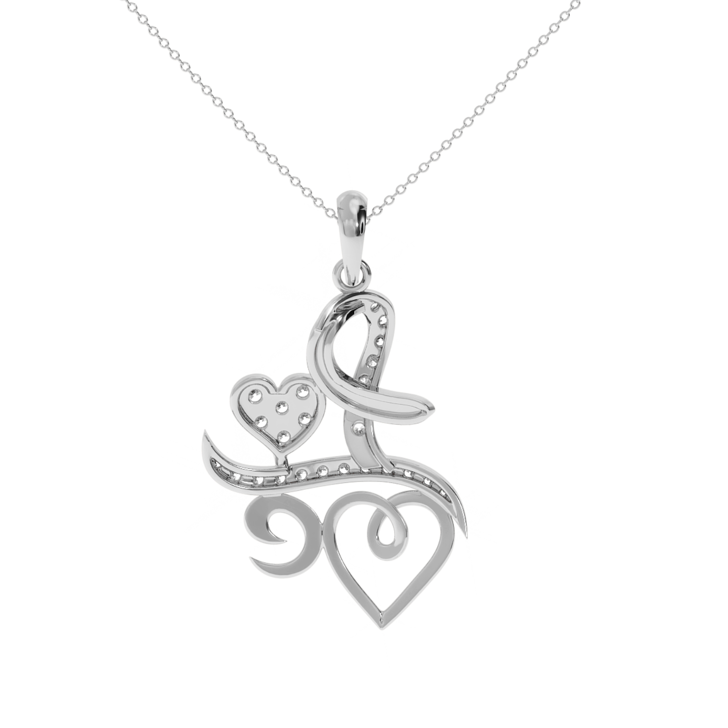 Solitairekart Golden Love Script 0.24 Carat Lab Diamond Pendant
