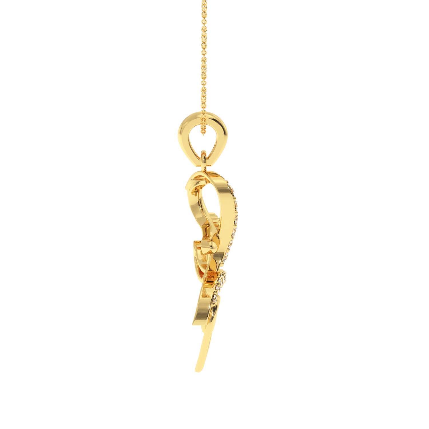 Solitairekart Golden Love Script 0.24 Carat Lab Diamond Pendant