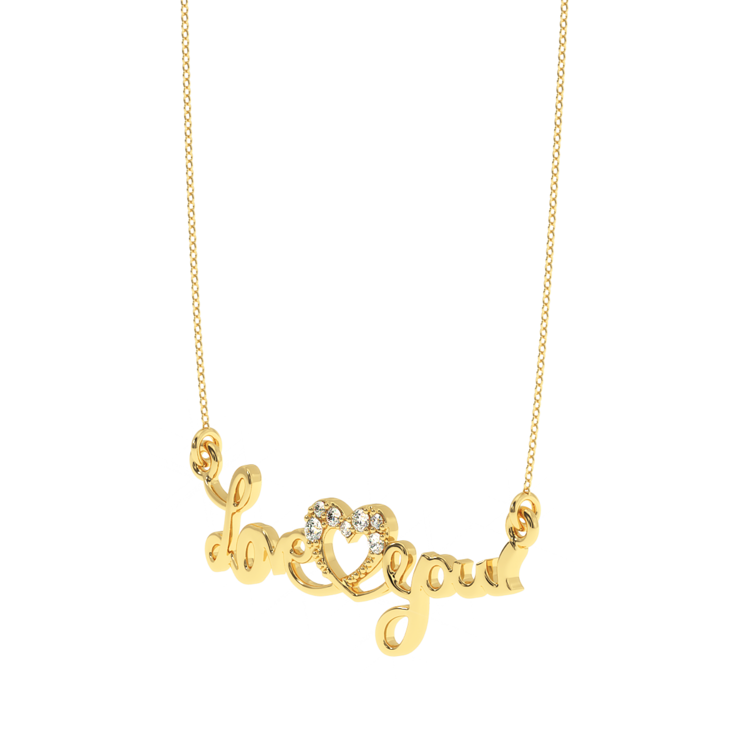 Buy Love You Heart Diamond Pendant 0.06Ct | Solitairekart