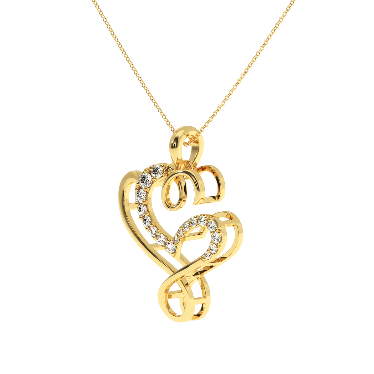 Solitairekart Sparkling Dizzy Heart Lab Diamond Pendant-0.14 Carat