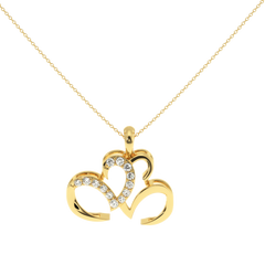 Solitairekart 0.14 Carat Lab Diamond Triple Heart Pendant Perfect Gift of Love