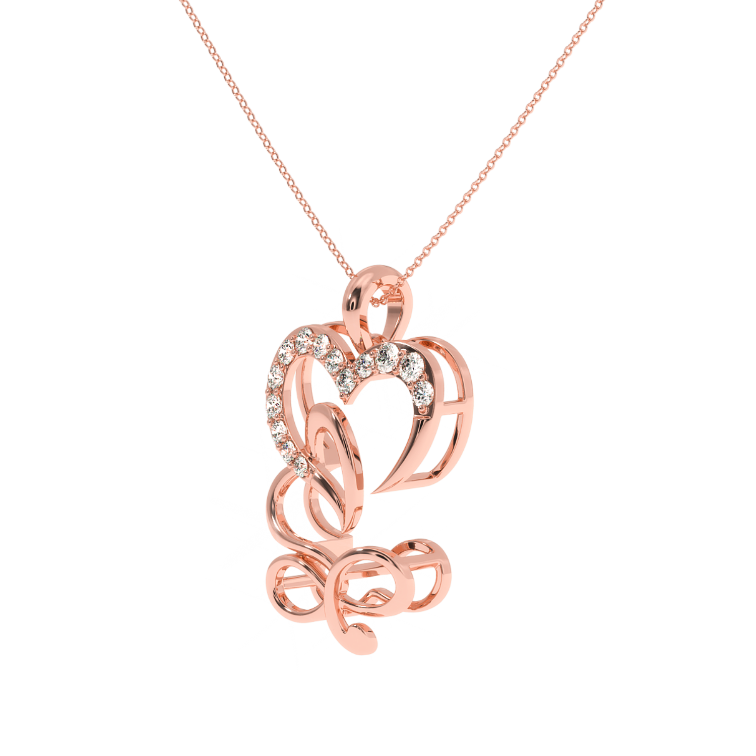 Buy Infinity Heart Diamond Pendant 0.19Ct | Solitairekart