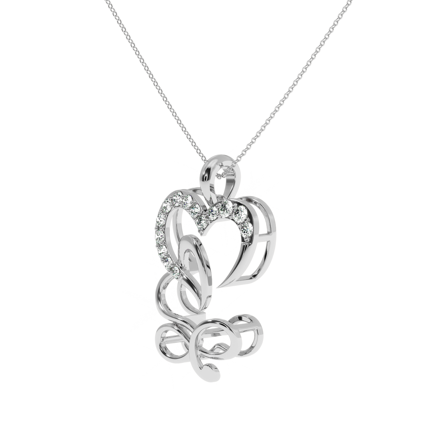 Buy Infinity Heart Diamond Pendant 0.19Ct | Solitairekart