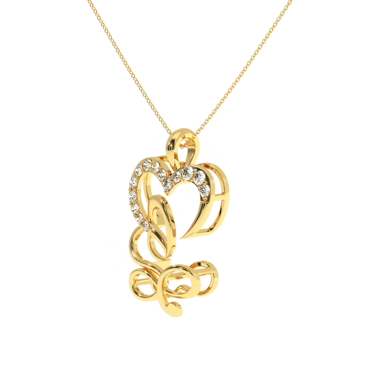 Buy Infinity Heart Diamond Pendant 0.19Ct | Solitairekart