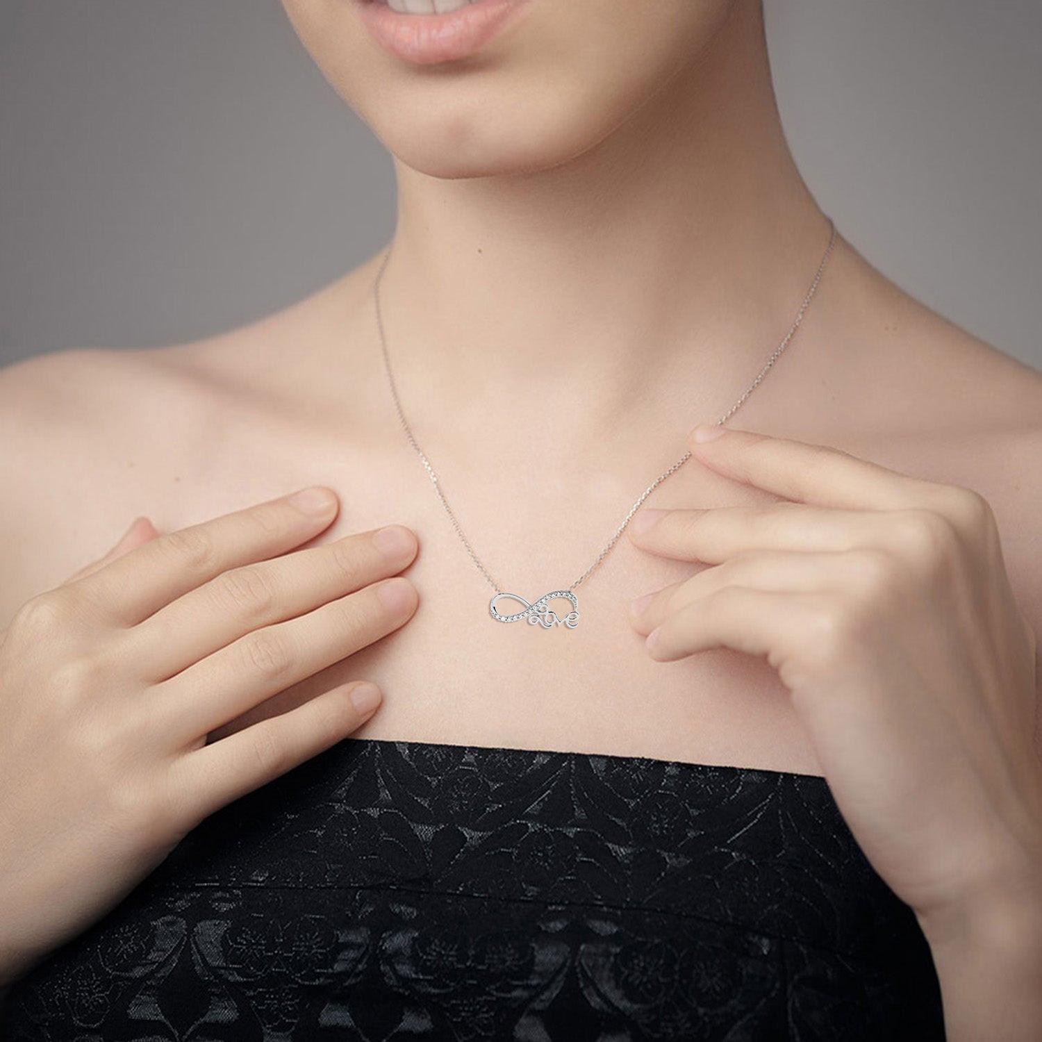 Solitairekart Infinity Love Necklace 0.13 Carat Lab Grown Diamond
