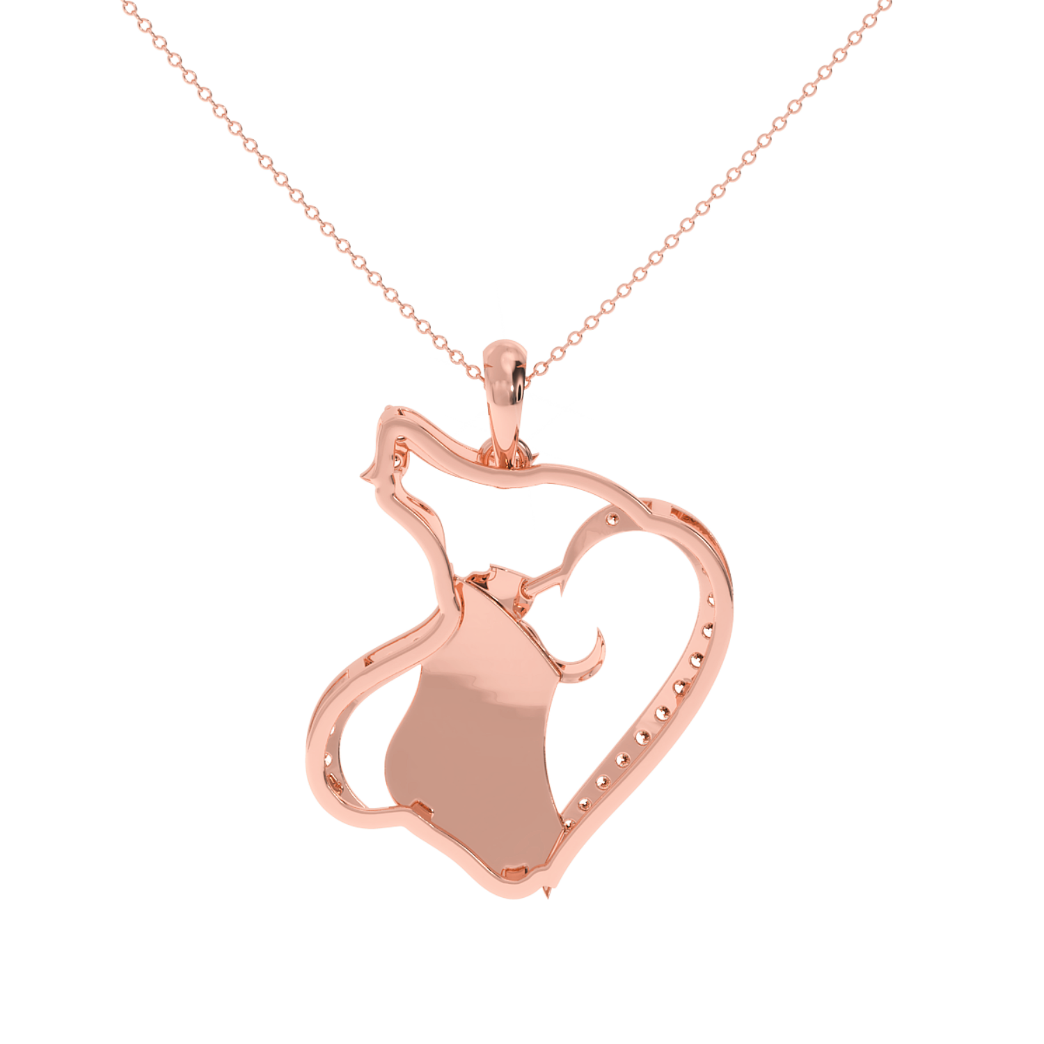 Solitairekart Mother & Child Heart Pendant-0.19 Carat Lab Grown Diamond