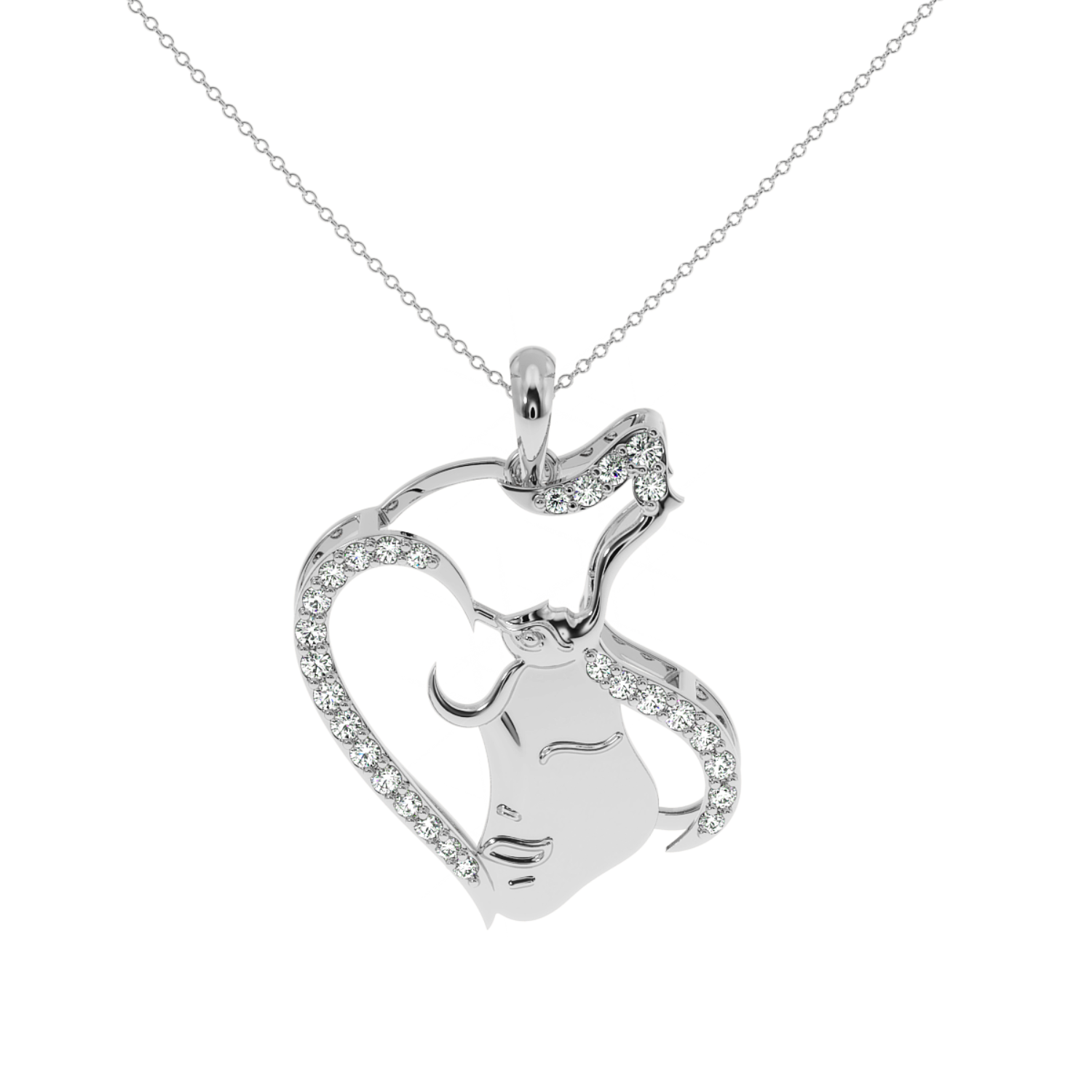 Solitairekart Mother & Child Heart Pendant-0.19 Carat Lab Grown Diamond