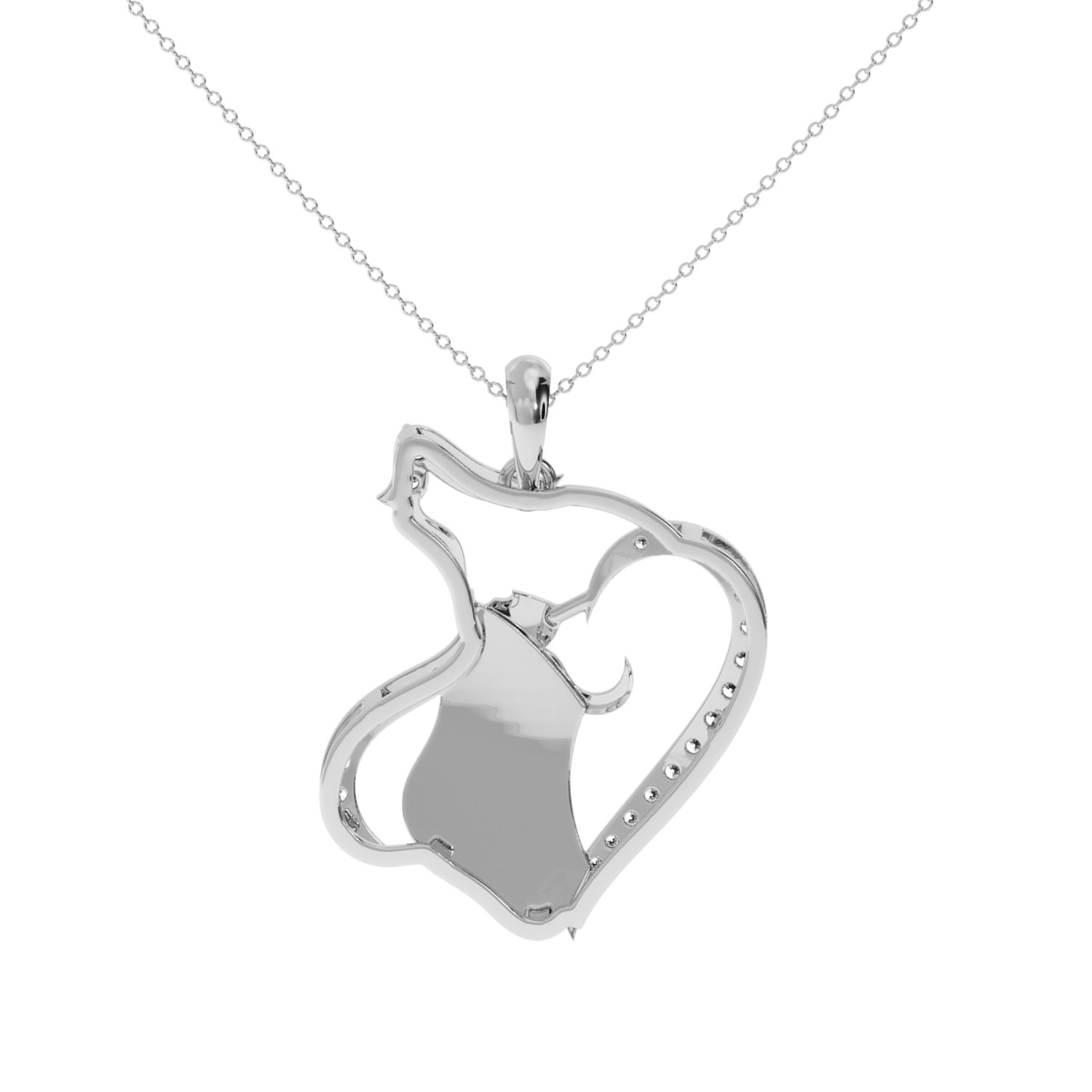 Solitairekart Mother & Child Heart Pendant-0.19 Carat Lab Grown Diamond