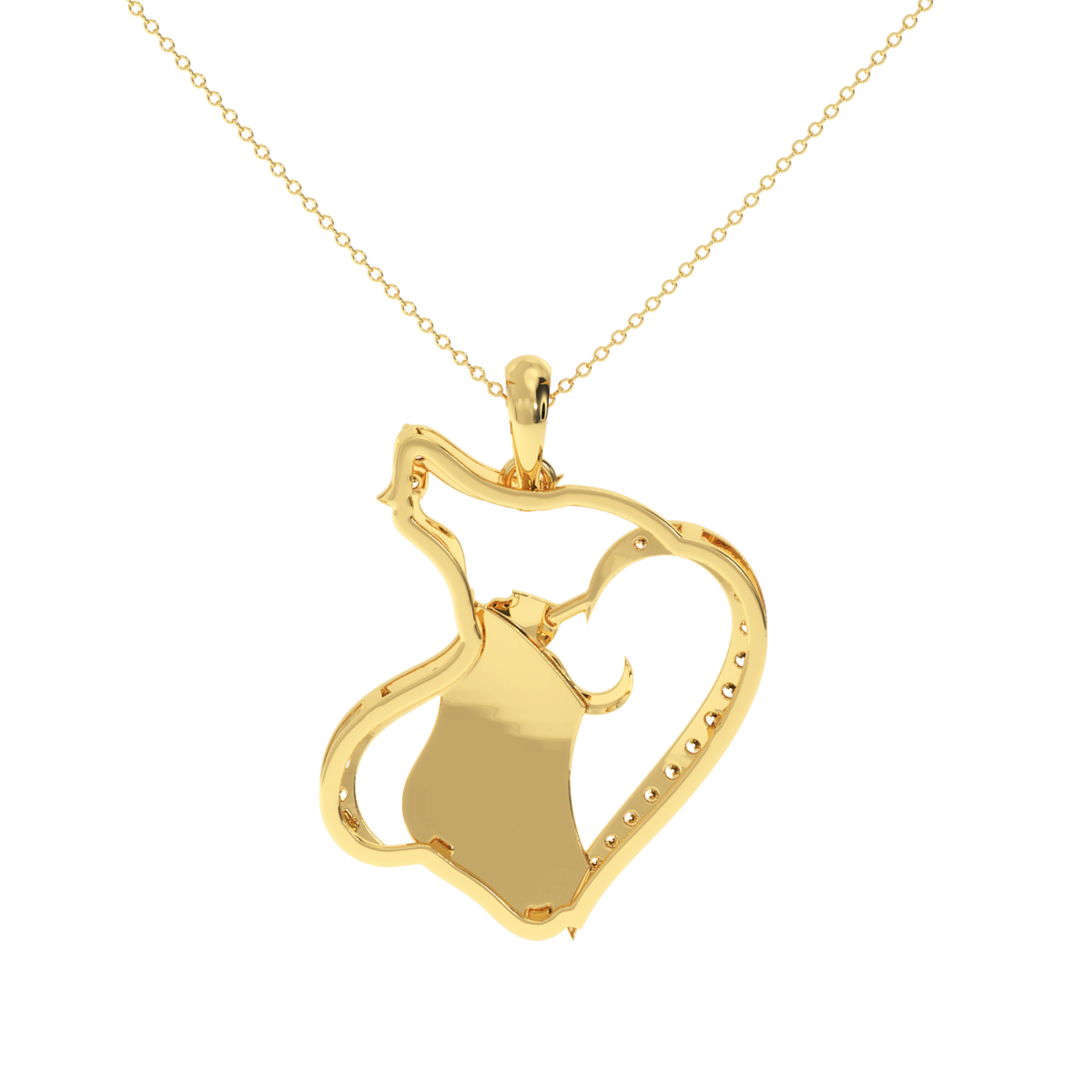 Solitairekart Mother & Child Heart Pendant-0.19 Carat Lab Grown Diamond