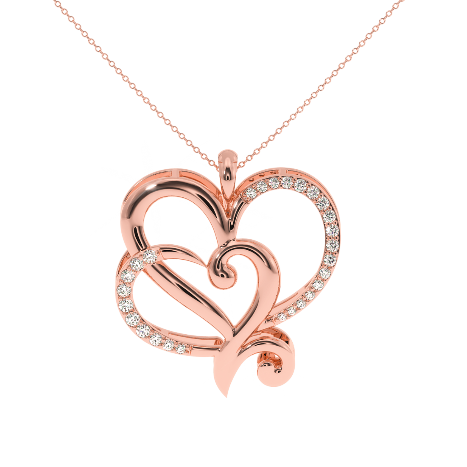 Solitairekart Intertwined Hearts Pendant - 0.20 Carat Lab Grown Diamond