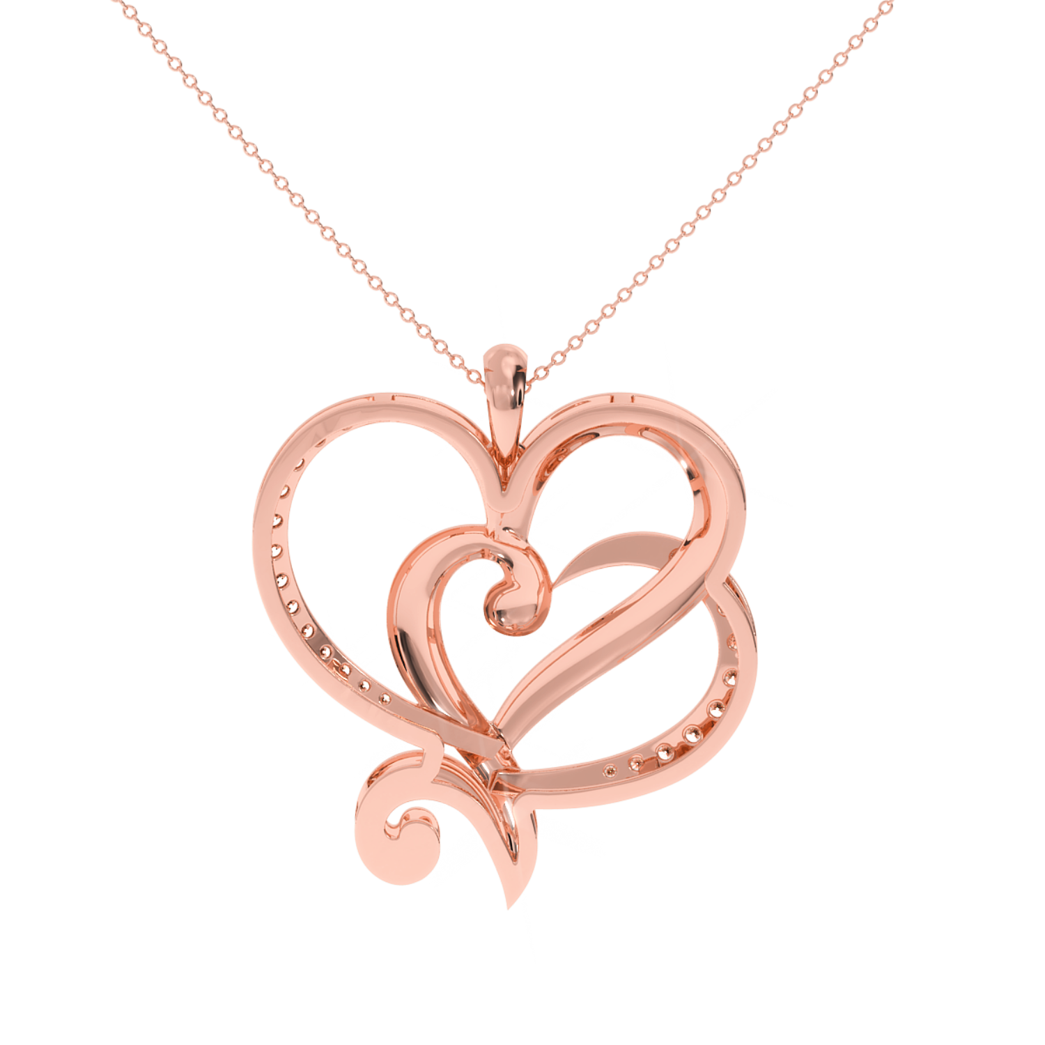 Buy Intertwined Hearts Diamond Pendant 0.20Ct| Solitairekart