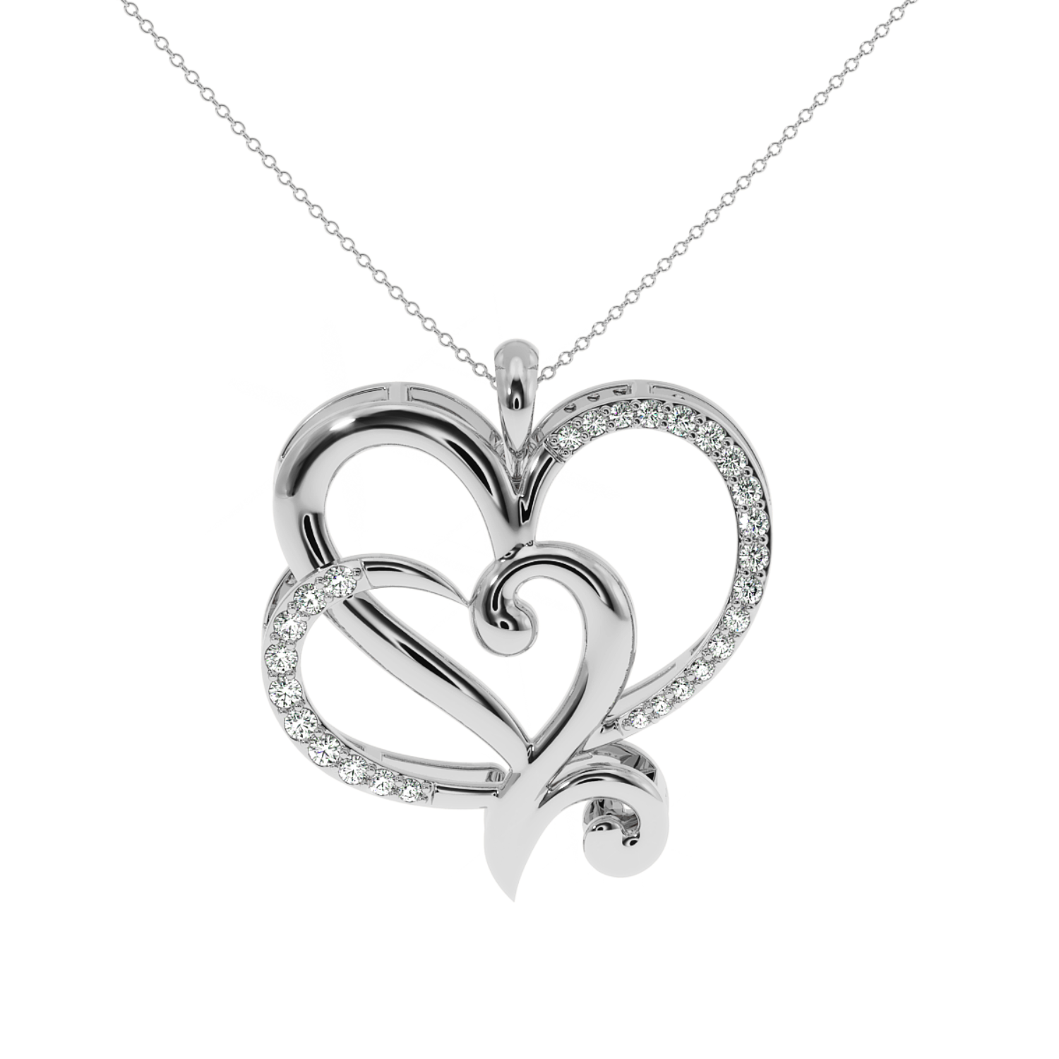 Solitairekart Intertwined Hearts Pendant - 0.20 Carat Lab Grown Diamond