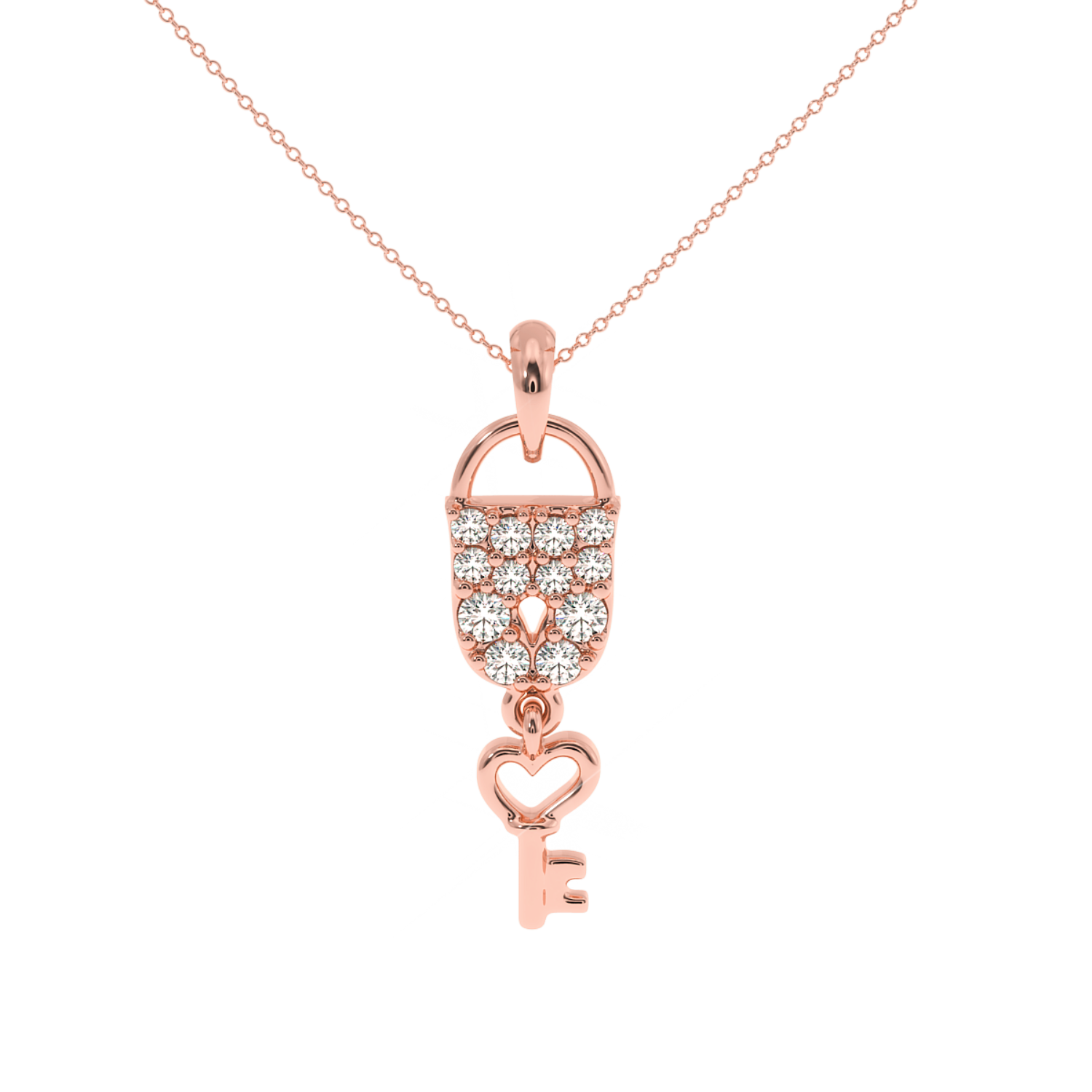 Solitairekart 0.23 Carat Love Lock Lab Grown Diamond Pendant