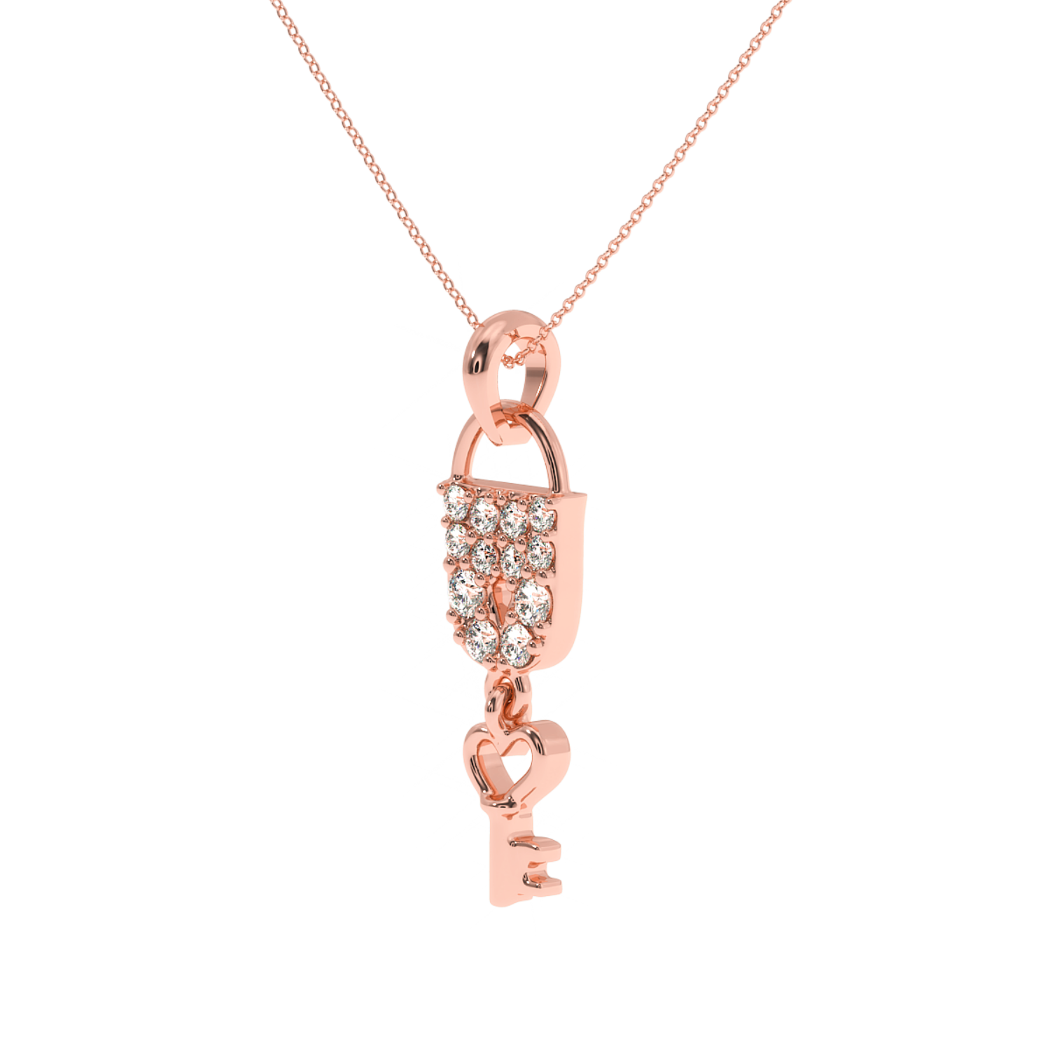 Solitairekart 0.23 Carat Love Lock Lab Grown Diamond Pendant