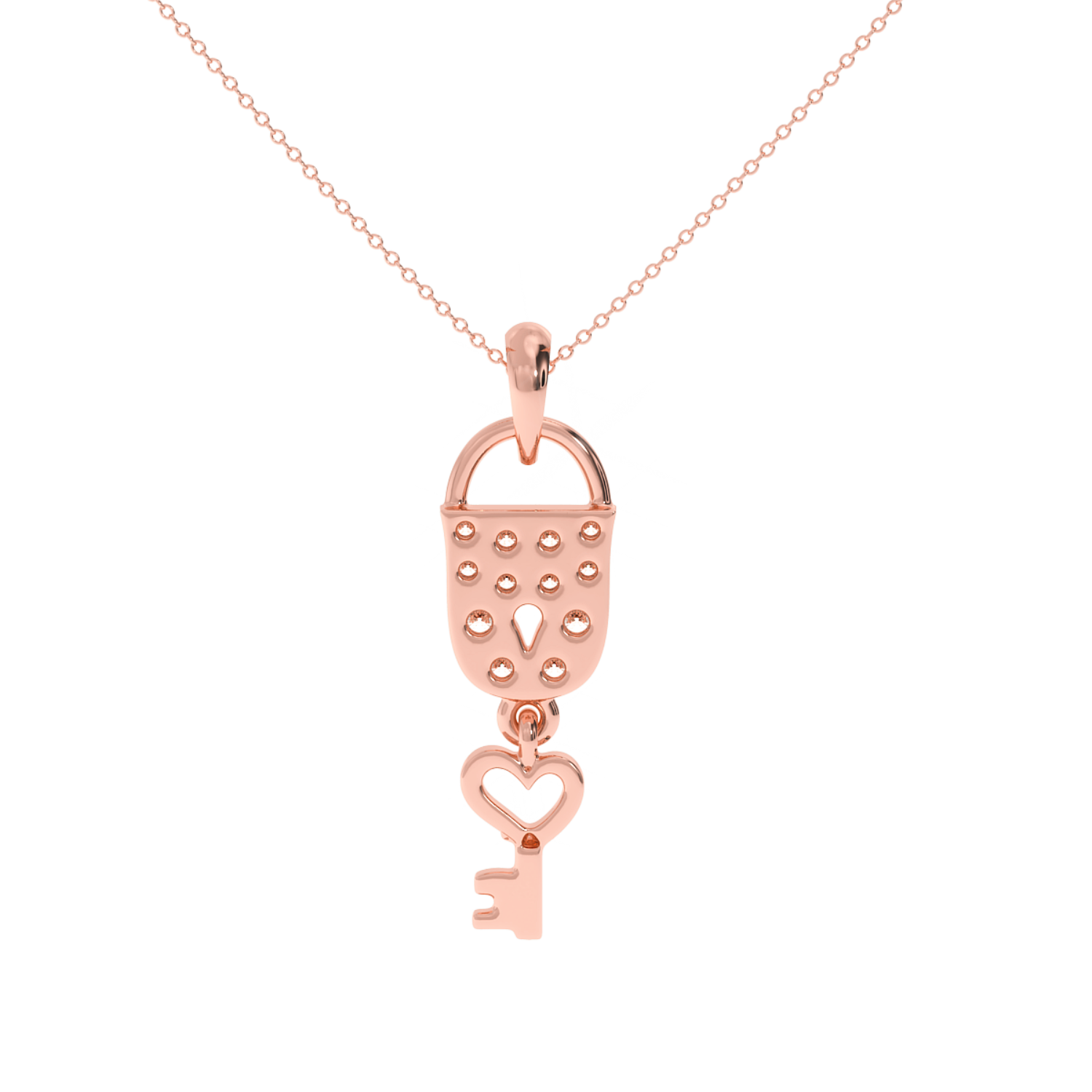 Solitairekart 0.23 Carat Love Lock Lab Grown Diamond Pendant