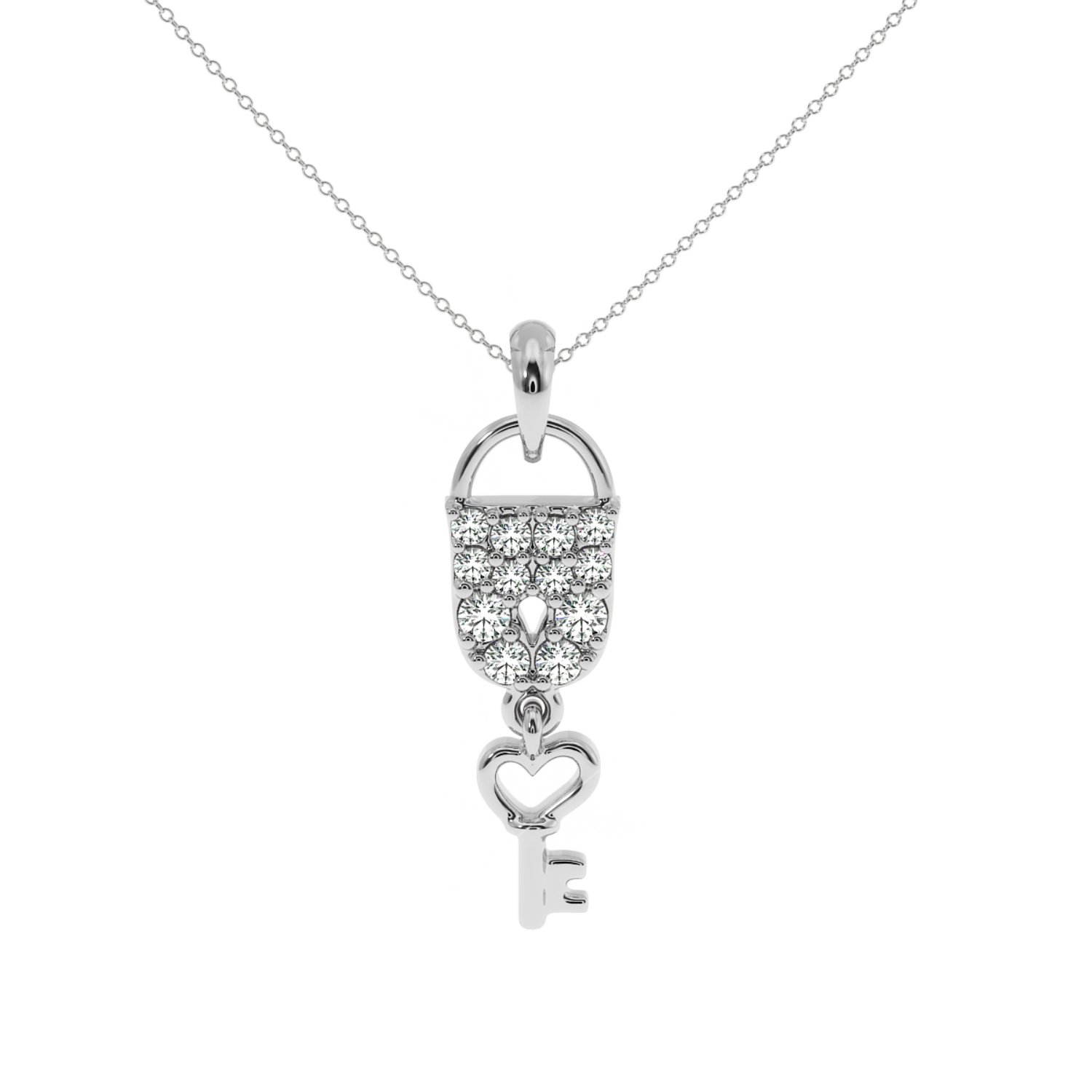 Solitairekart 0.23 Carat Love Lock Lab Grown Diamond Pendant