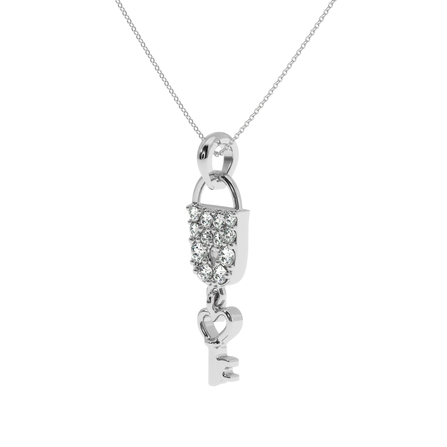 Solitairekart 0.23 Carat Love Lock Lab Grown Diamond Pendant