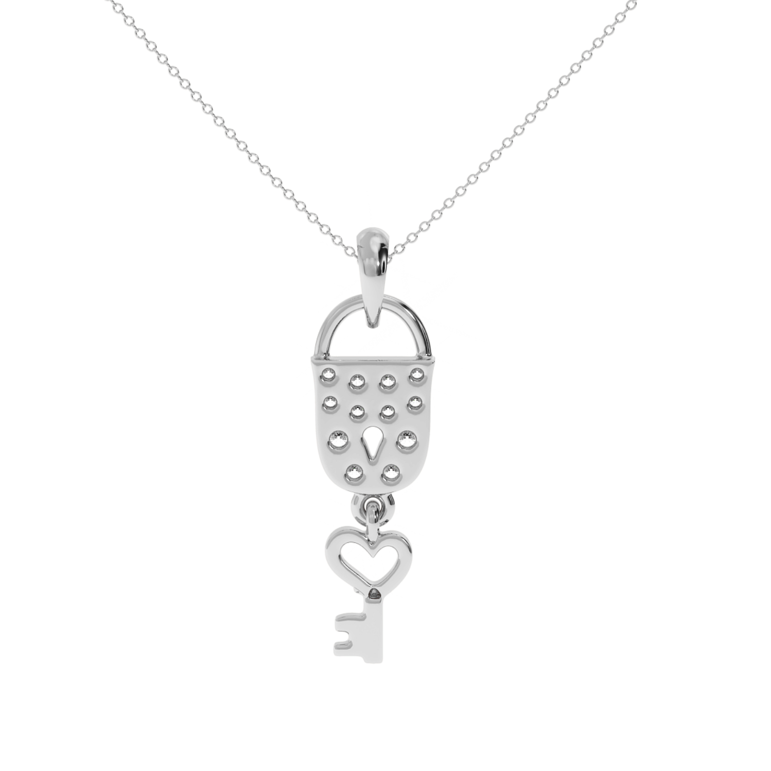 Solitairekart 0.23 Carat Love Lock Lab Grown Diamond Pendant