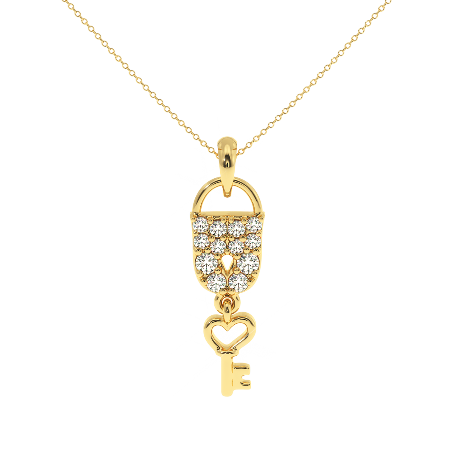 Solitairekart 0.23 Carat Love Lock Lab Grown Diamond Pendant