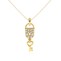 Solitairekart 0.23 Carat Love Lock Lab Grown Diamond Pendant