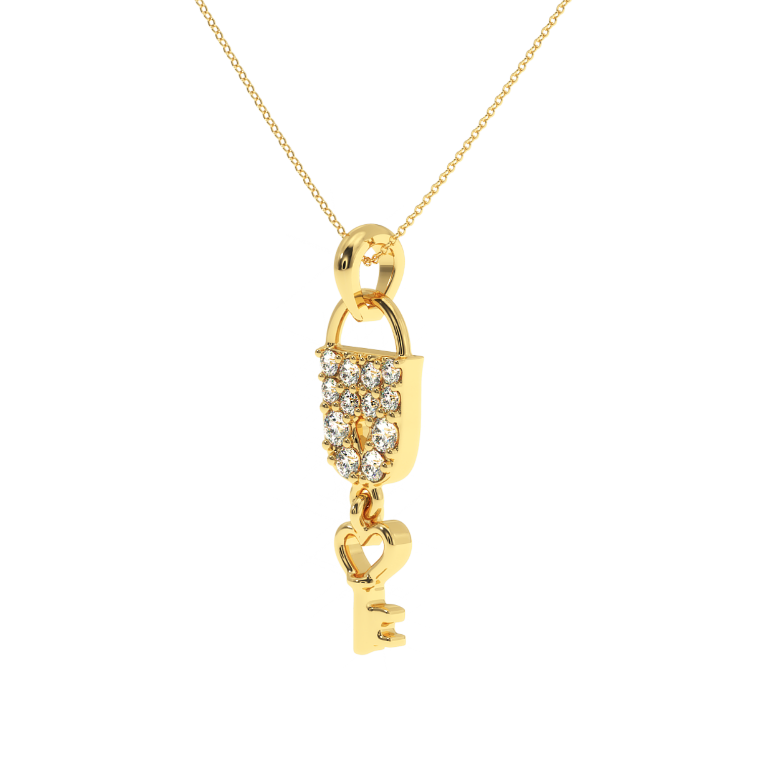 Solitairekart 0.23 Carat Love Lock Lab Grown Diamond Pendant