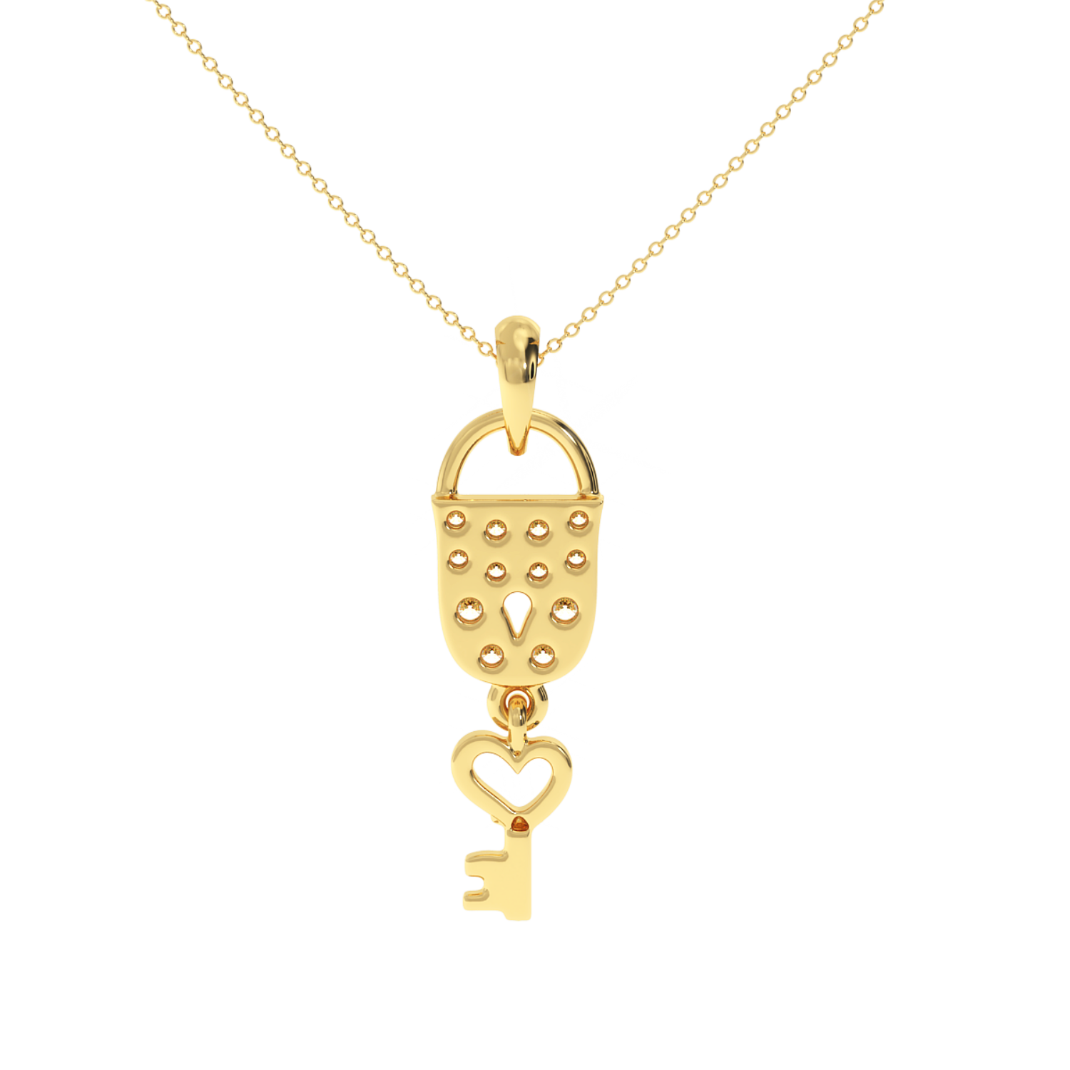 Solitairekart 0.23 Carat Love Lock Lab Grown Diamond Pendant