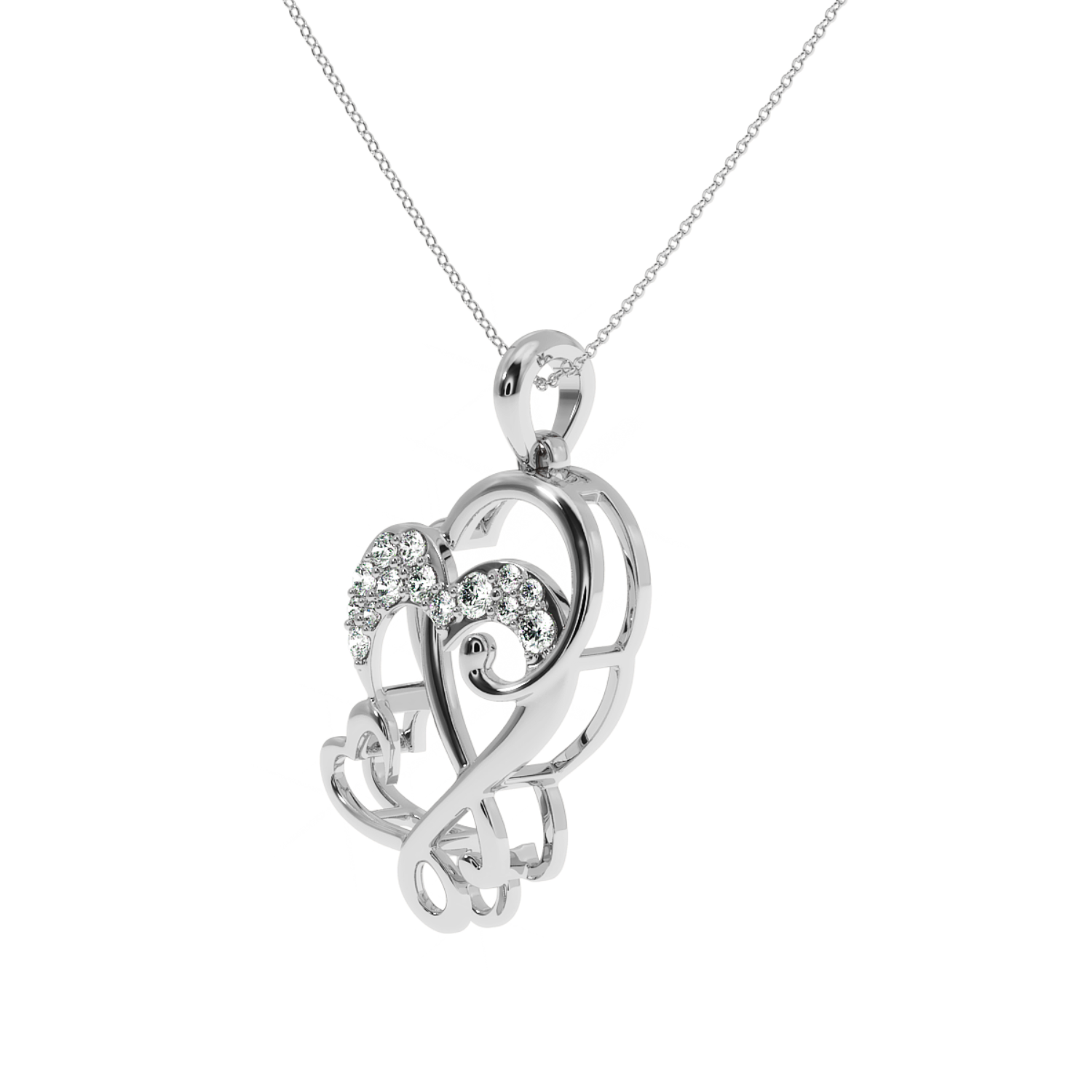 Buy Twin Heart Diamond Pendant 0.16Ct | Solitairekart