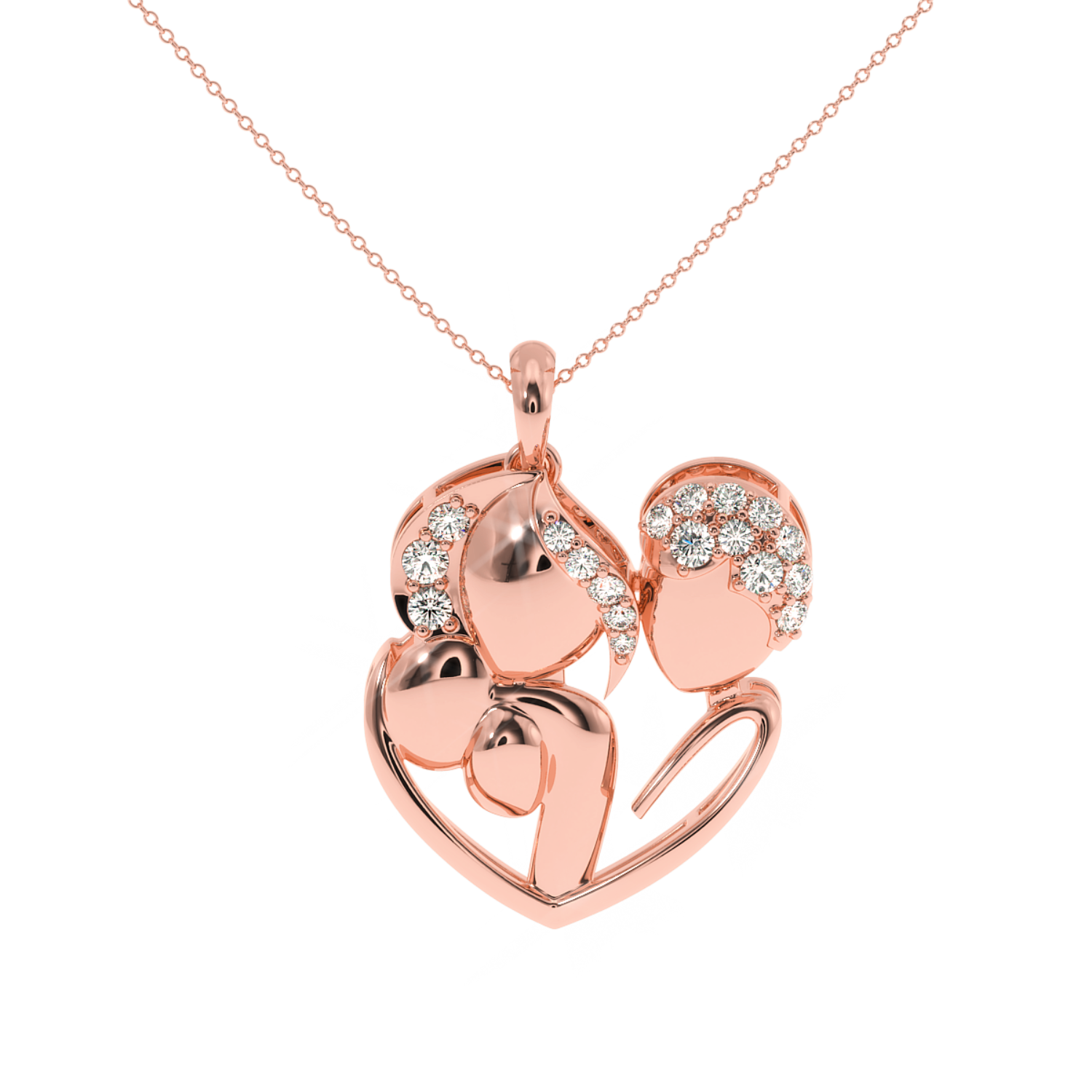Soltairekart Stunning Lab Diamond Family Bond Pendant - 0.25 Carat