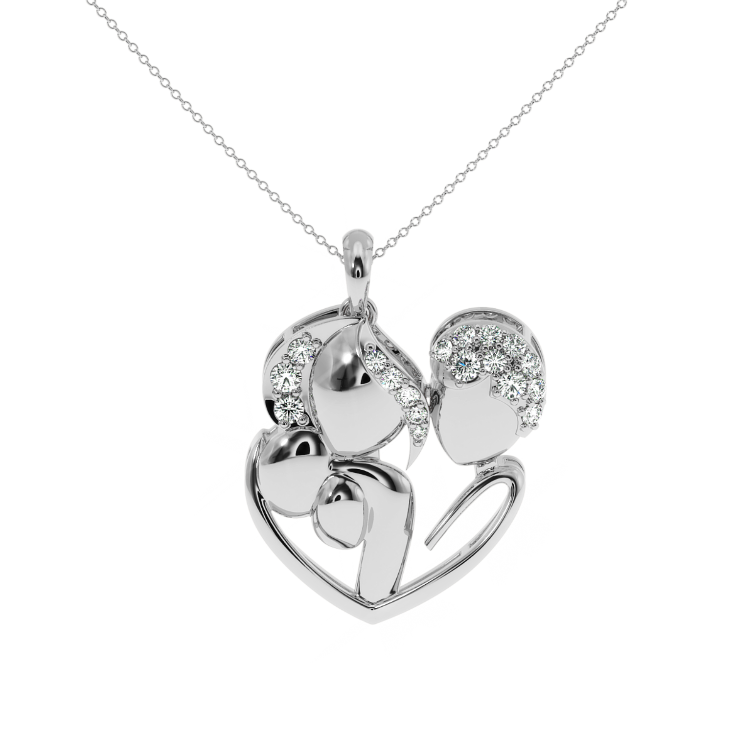 Soltairekart Stunning Lab Diamond Family Bond Pendant - 0.25 Carat