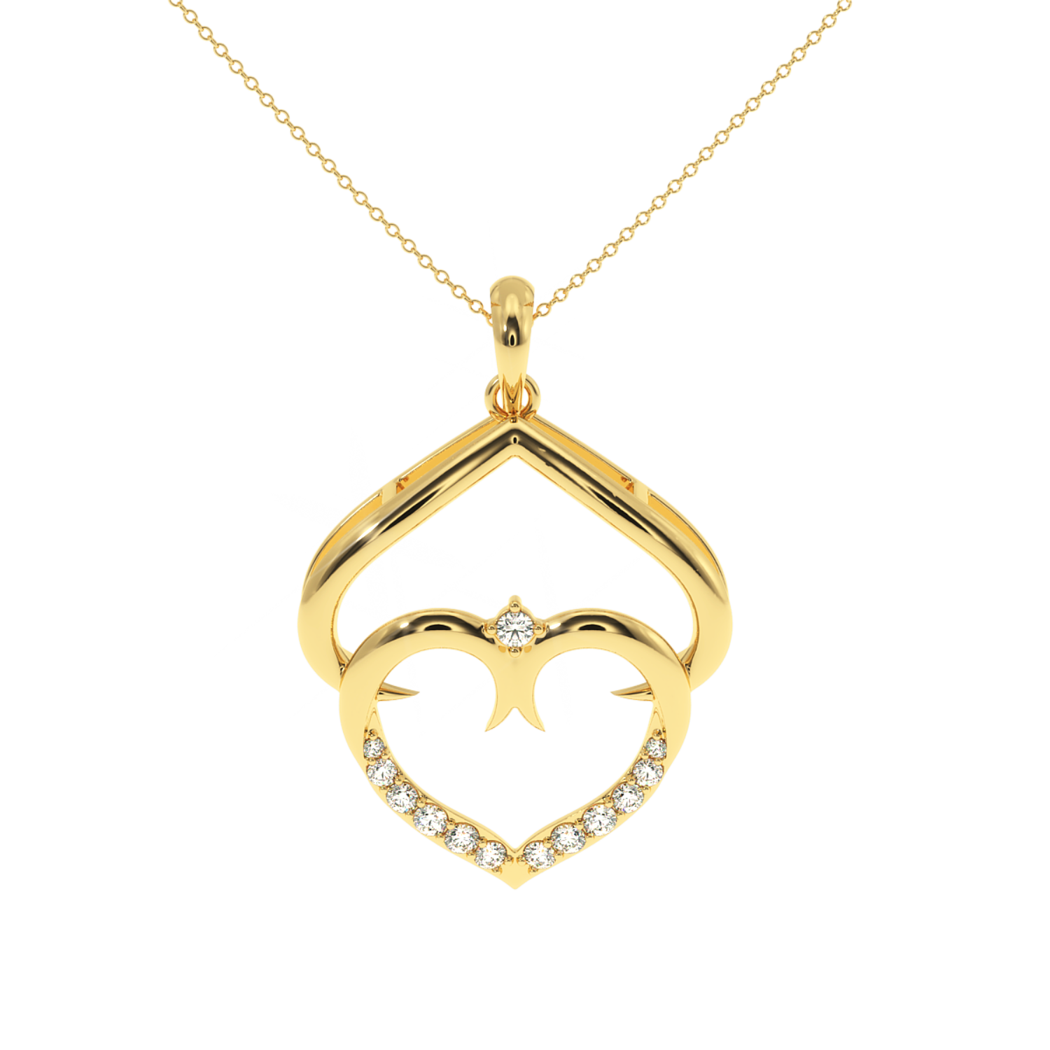 Buy Intertwined Hearts Diamond Pendant 0.13Ct| Solitairekart