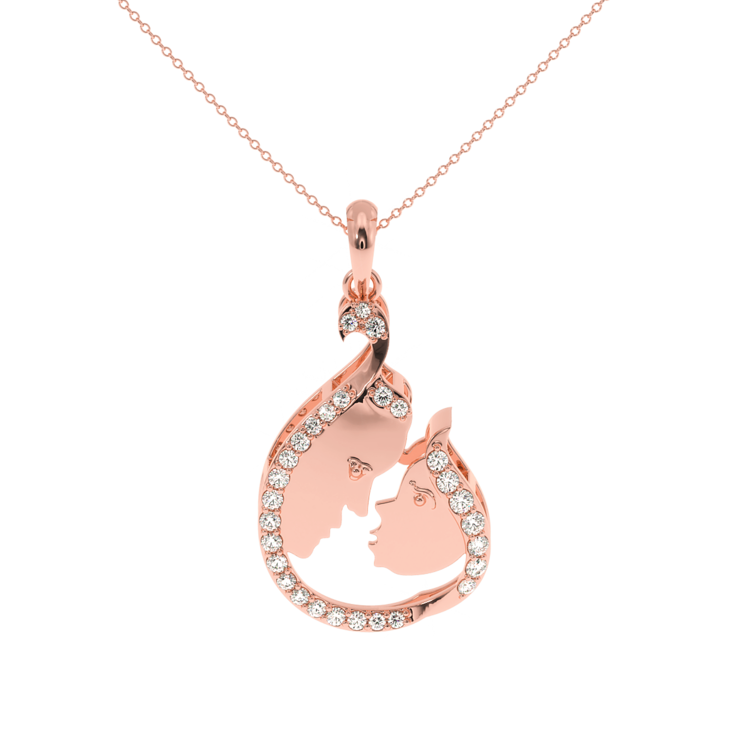 Solitairekart 0.20 Carat Mother and Child Lab Diamond Pendant
