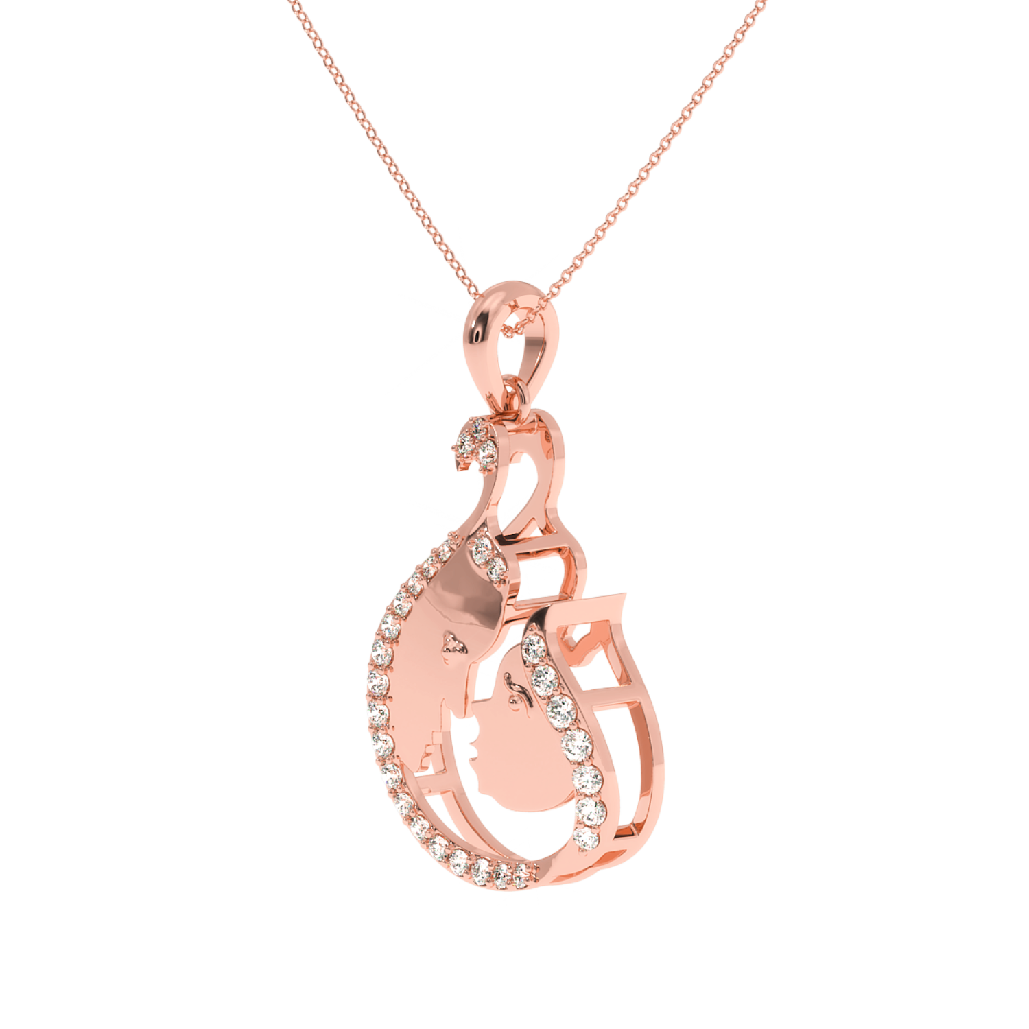 Solitairekart 0.20 Carat Mother and Child Lab Diamond Pendant