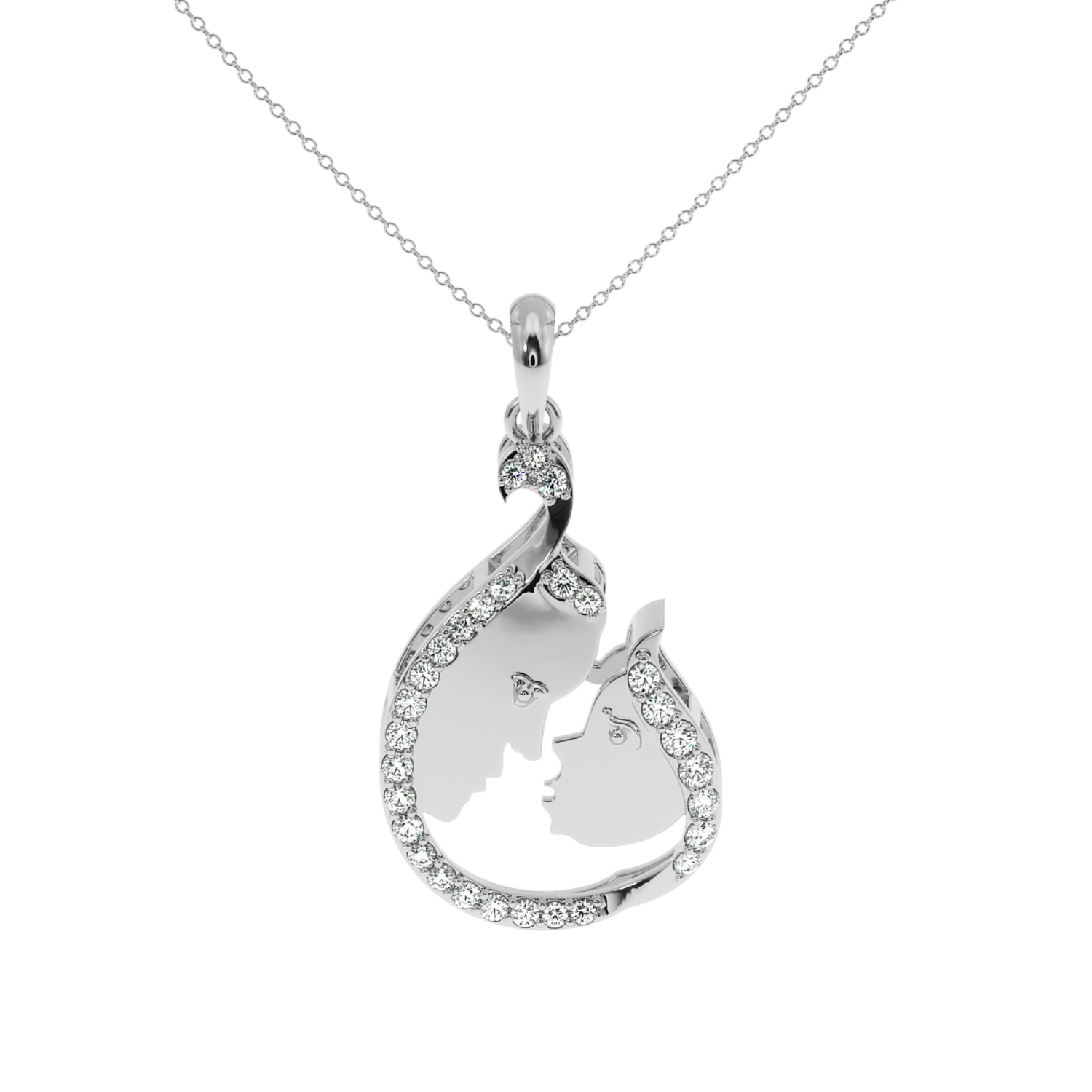 Solitairekart 0.20 Carat Mother and Child Lab Diamond Pendant