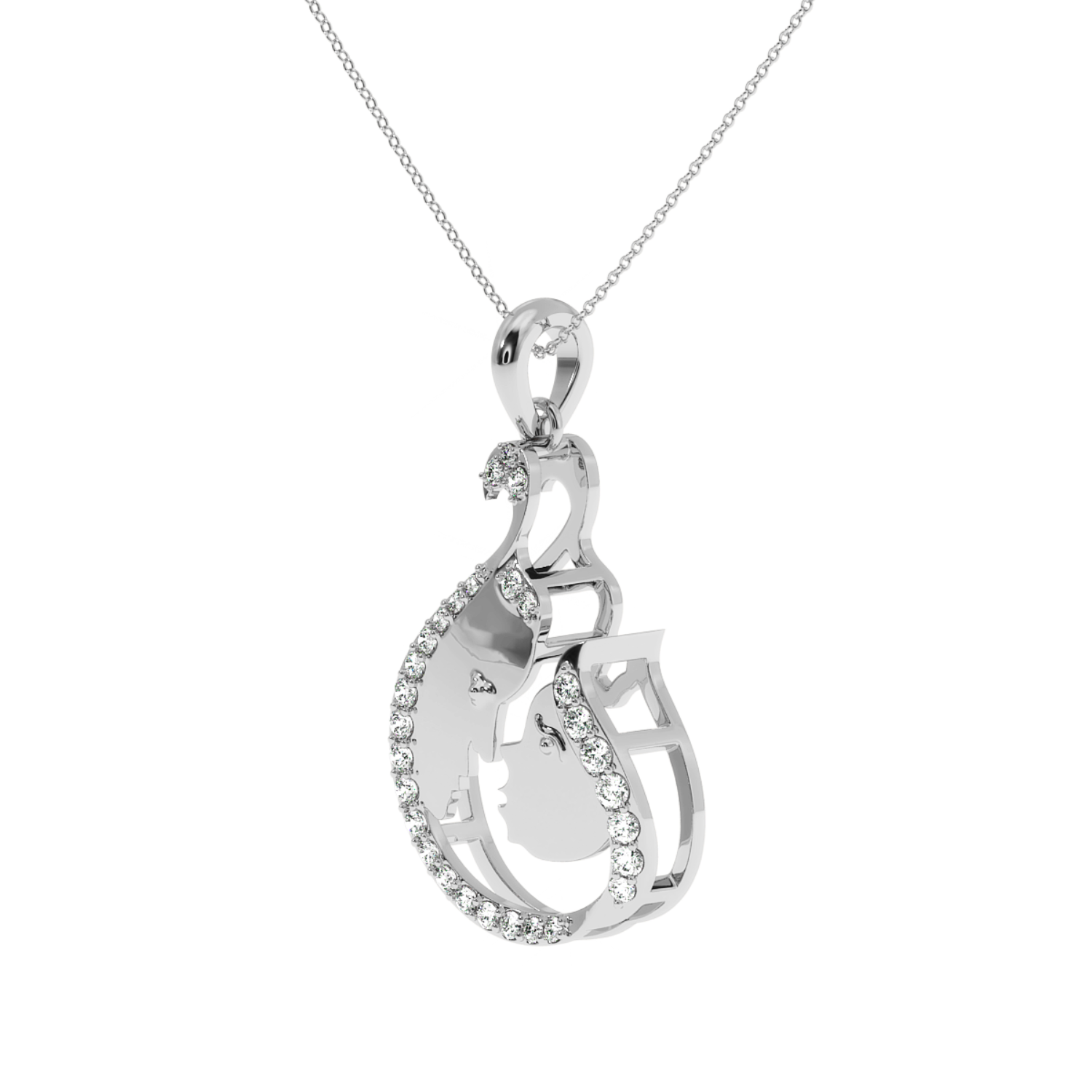 Solitairekart 0.20 Carat Mother and Child Lab Diamond Pendant