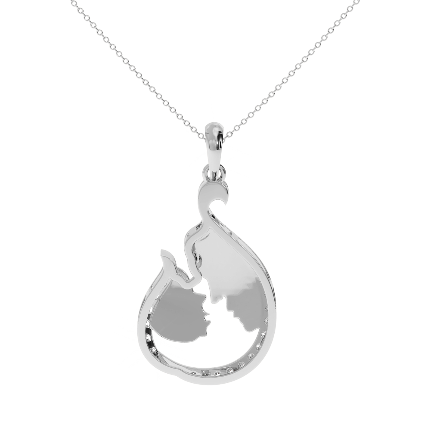 Solitairekart 0.20 Carat Mother and Child Lab Diamond Pendant