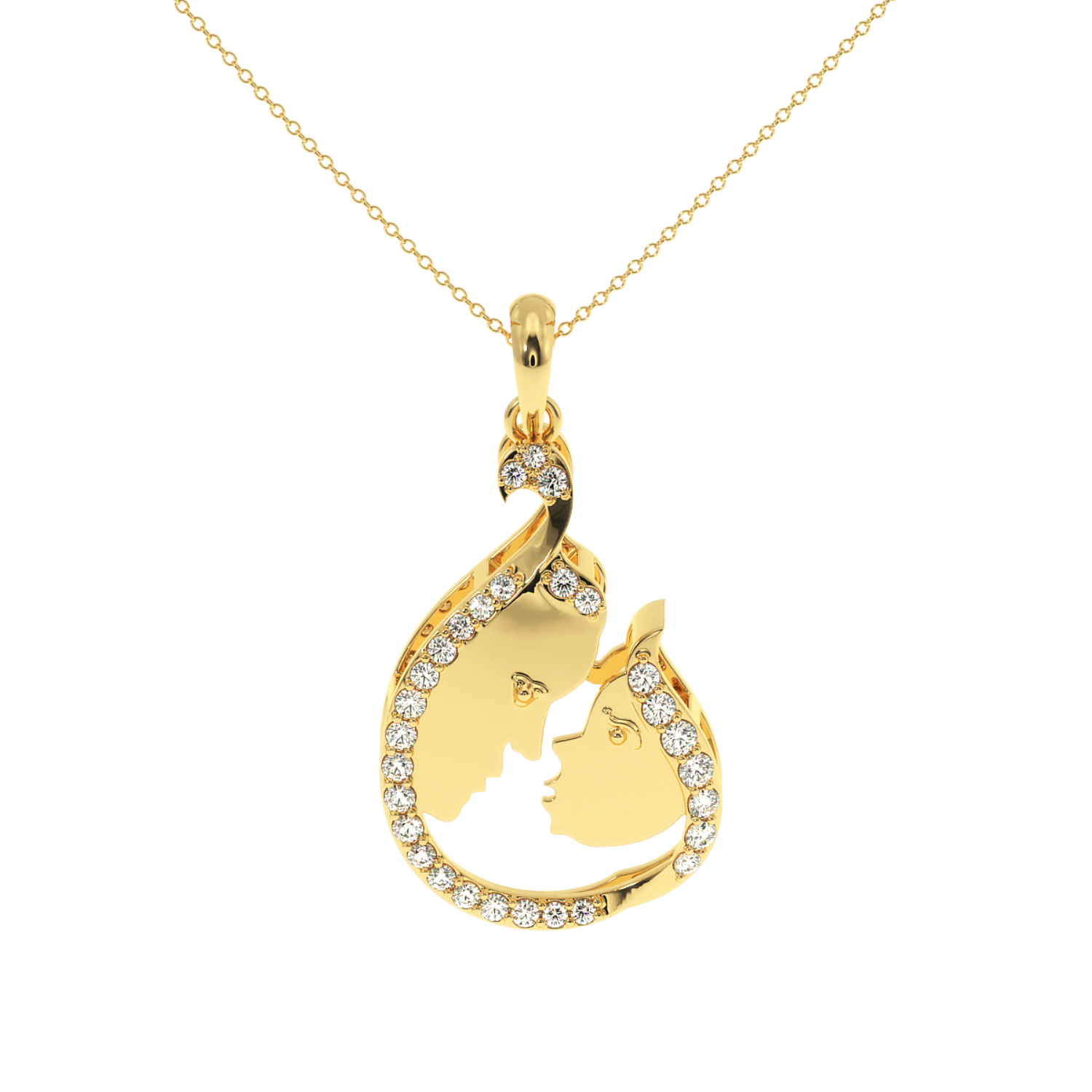 Solitairekart 0.20 Carat Mother and Child Lab Diamond Pendant