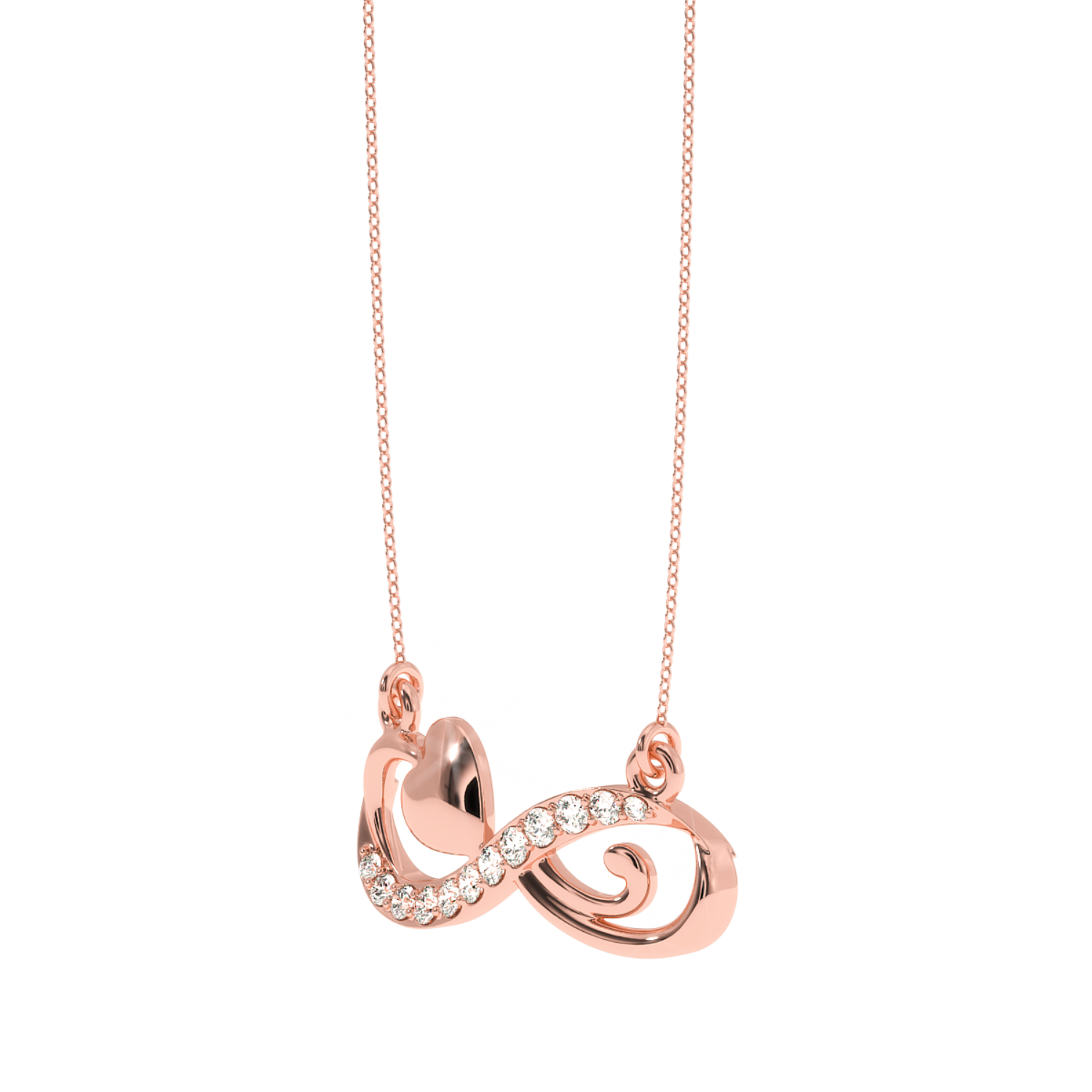Buy Infinity Heart Diamond Pendant 0.14Ct | Solitairekart