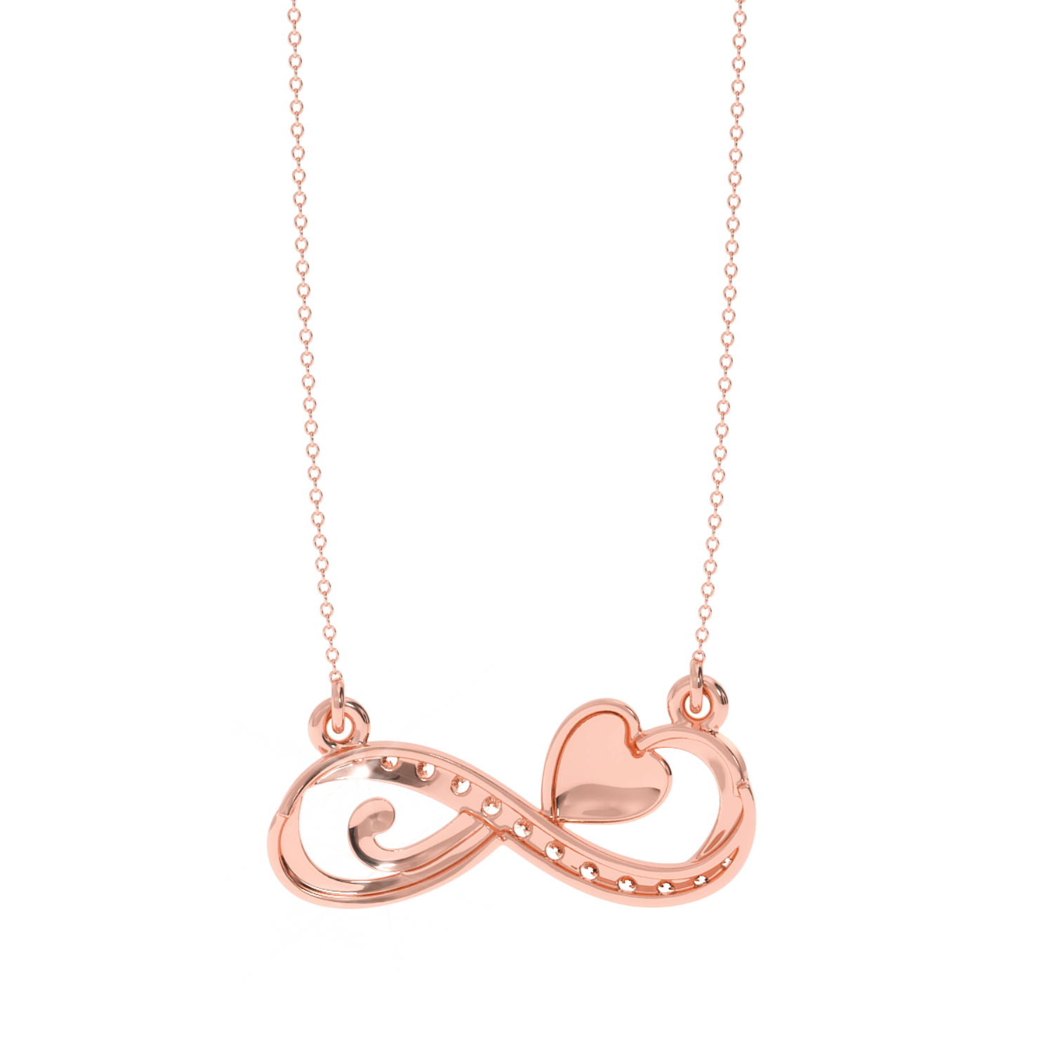 Buy Infinity Heart Diamond Pendant 0.14Ct | Solitairekart