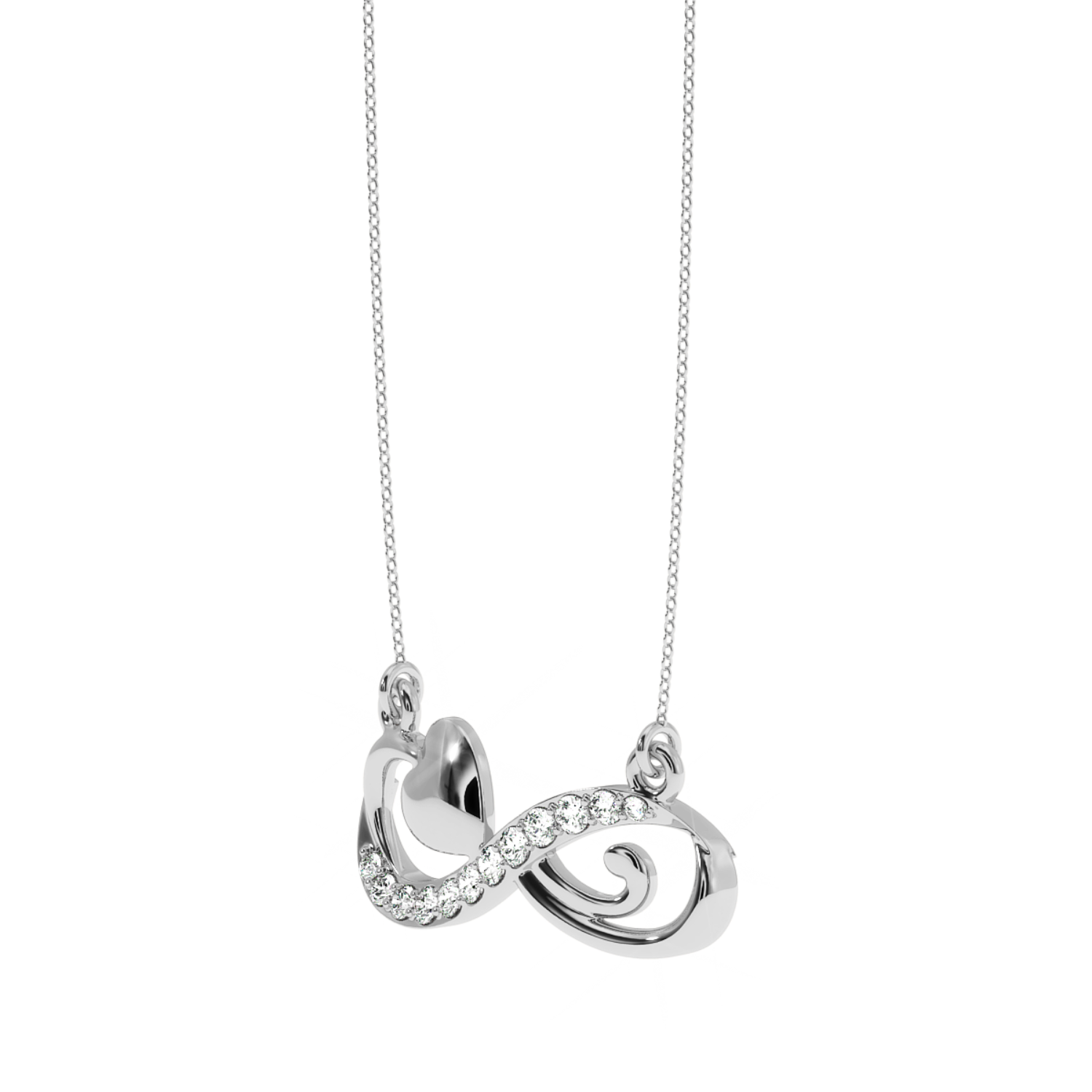 Buy Infinity Heart Diamond Pendant 0.14Ct | Solitairekart